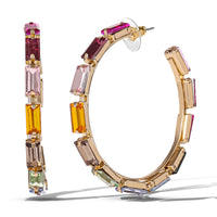 Jessica Simpson Multicolor Gemstone Hoop Earrings