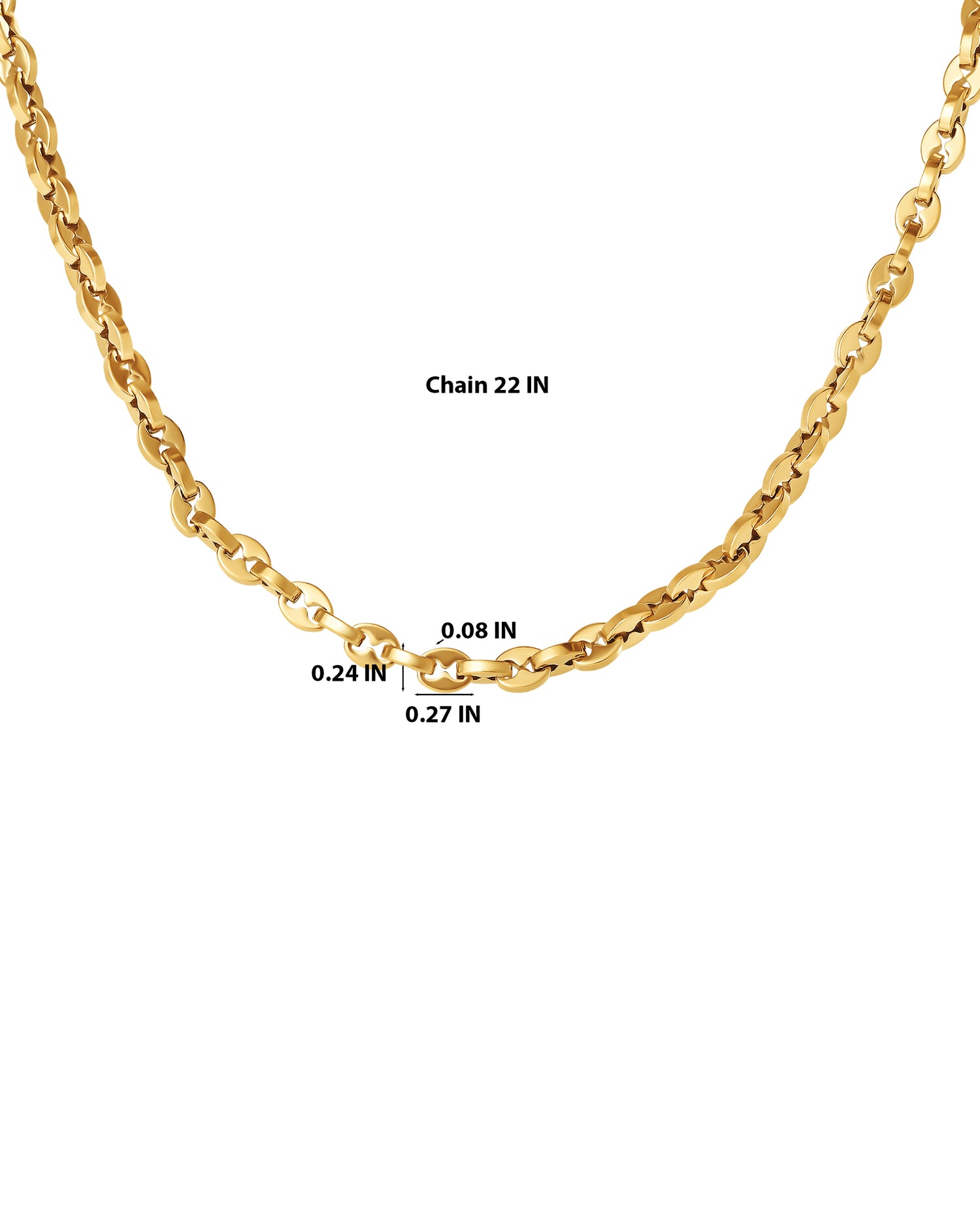 Lucky Brand Men’s Gold‑Tone Link 22'' Chain Necklace, Polished Finish