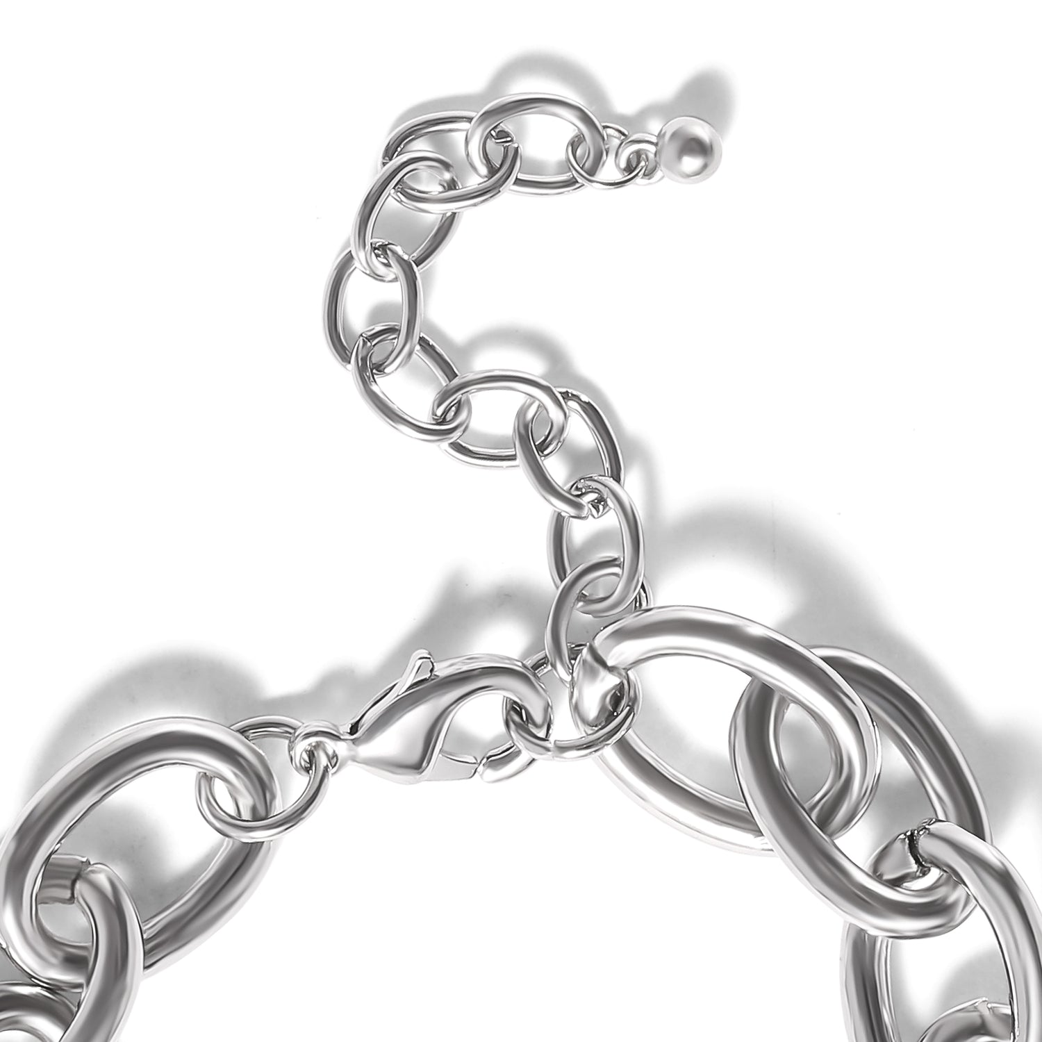Jessica Simpson Silver-Tone Pavé Oval Link Bracelet