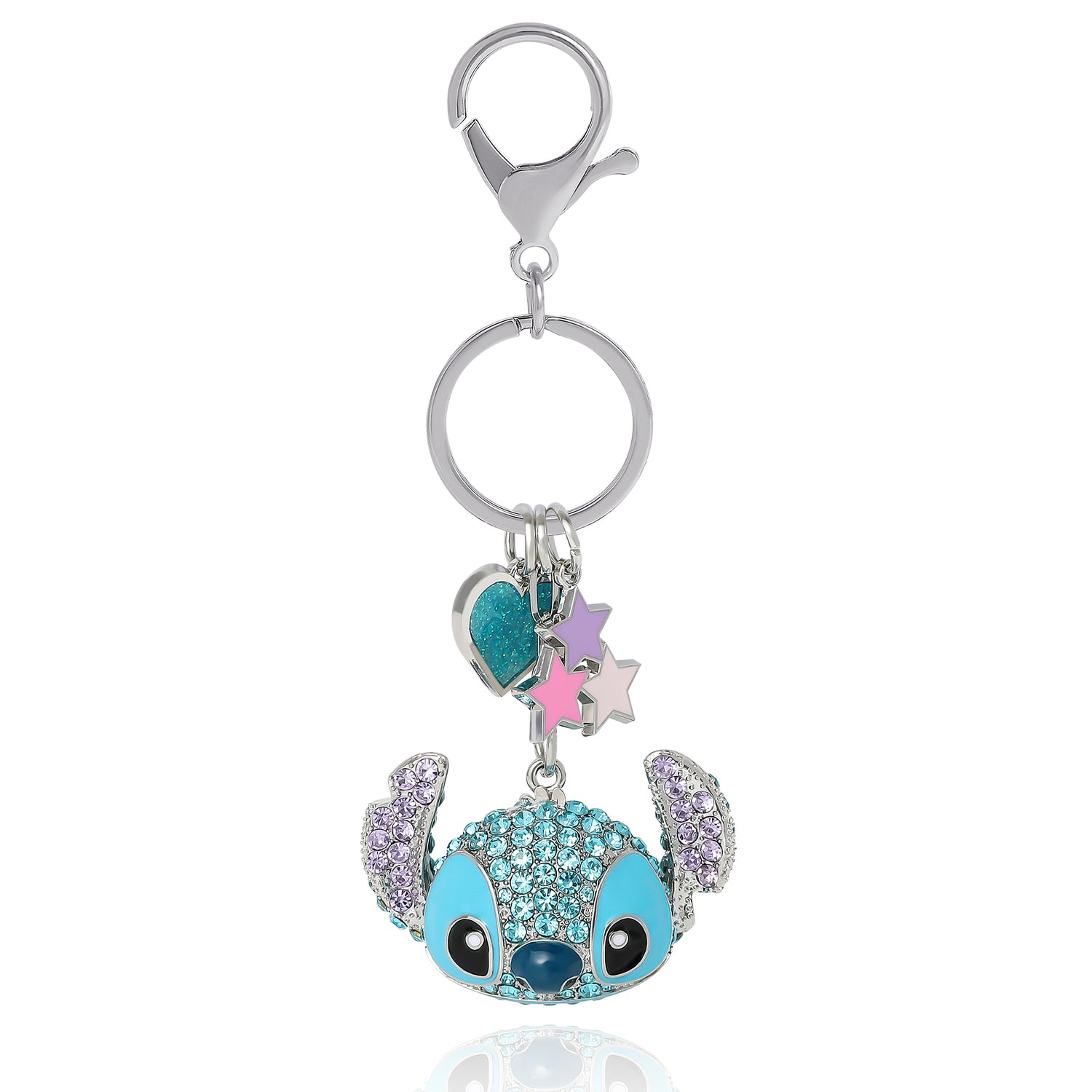 Disney Stitch Crystal Cluster Pavé Bag Charm Keychain – Officially Licensed