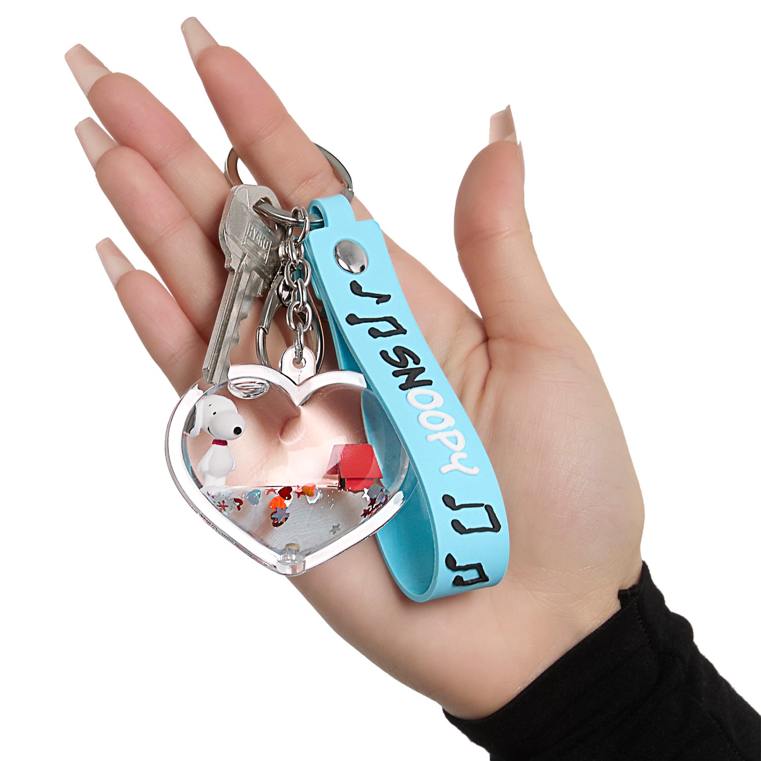Snoopy Heart Shaped Liquid Keychain