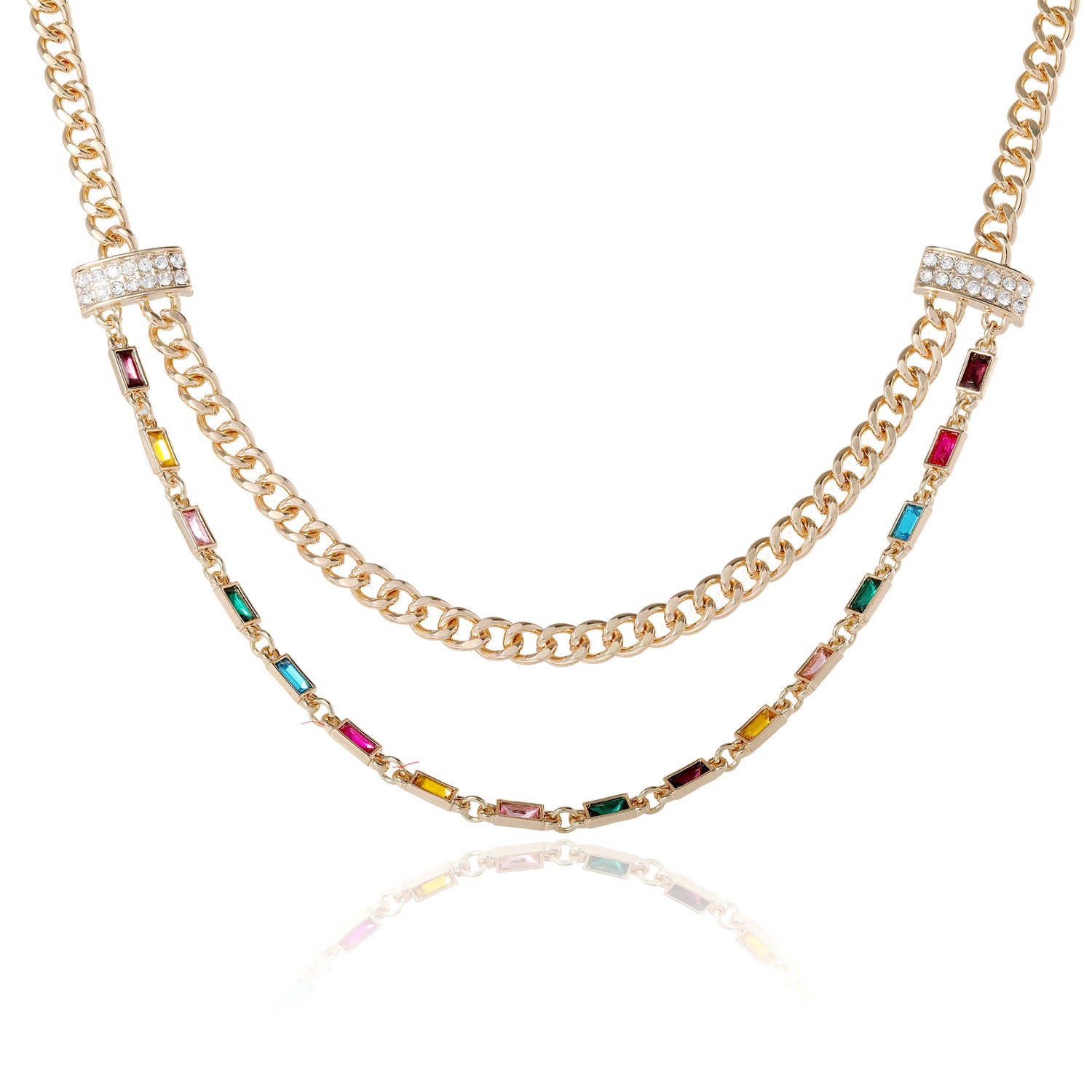 BCBG Generation Double Layer Multicolor Necklace