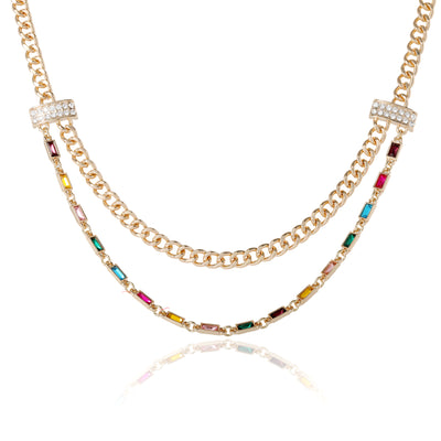 BCBGeneration Double Layer Multicolor Necklace