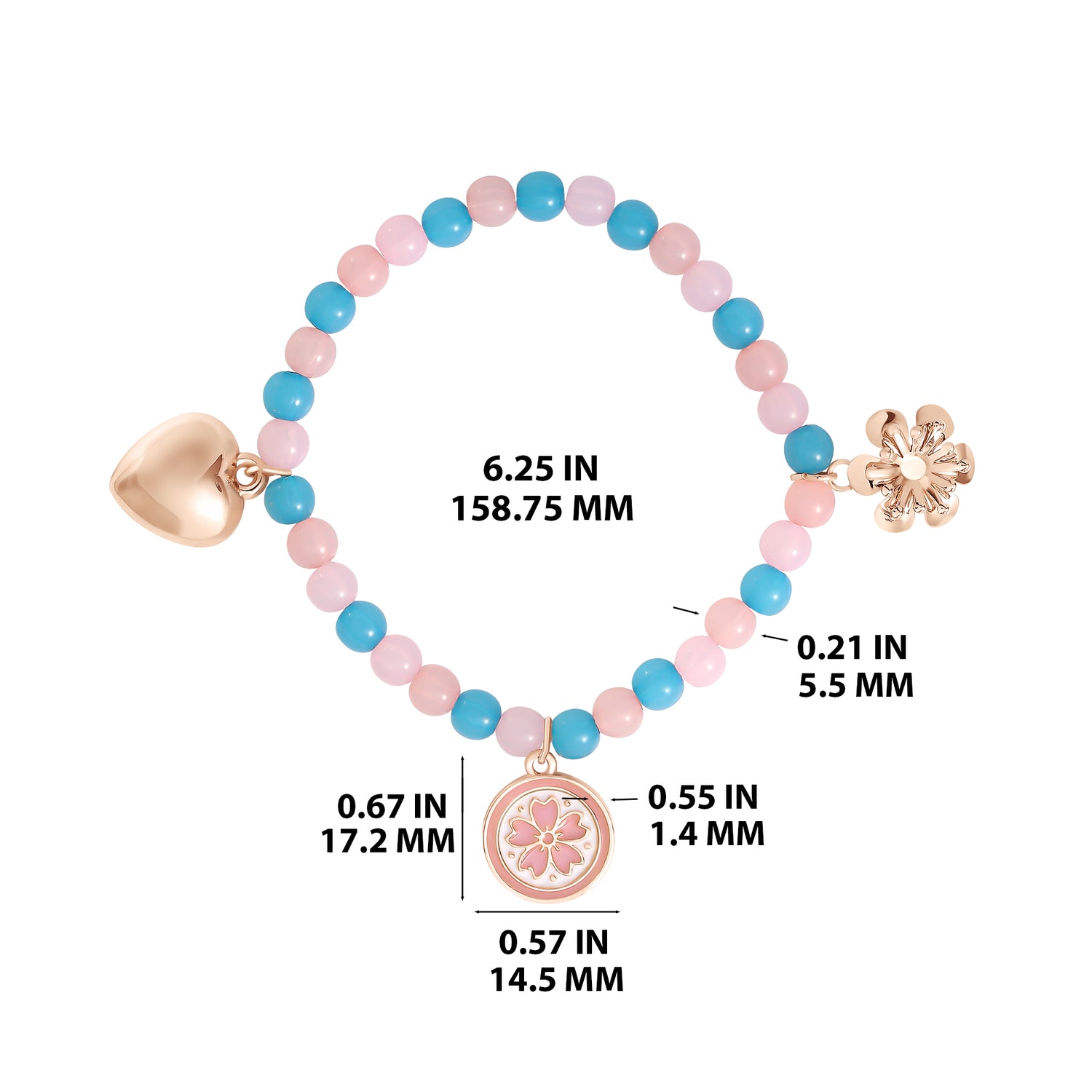 Jessica Simpson Kids Pastel Beaded Bracelet & Heart Earrings Set