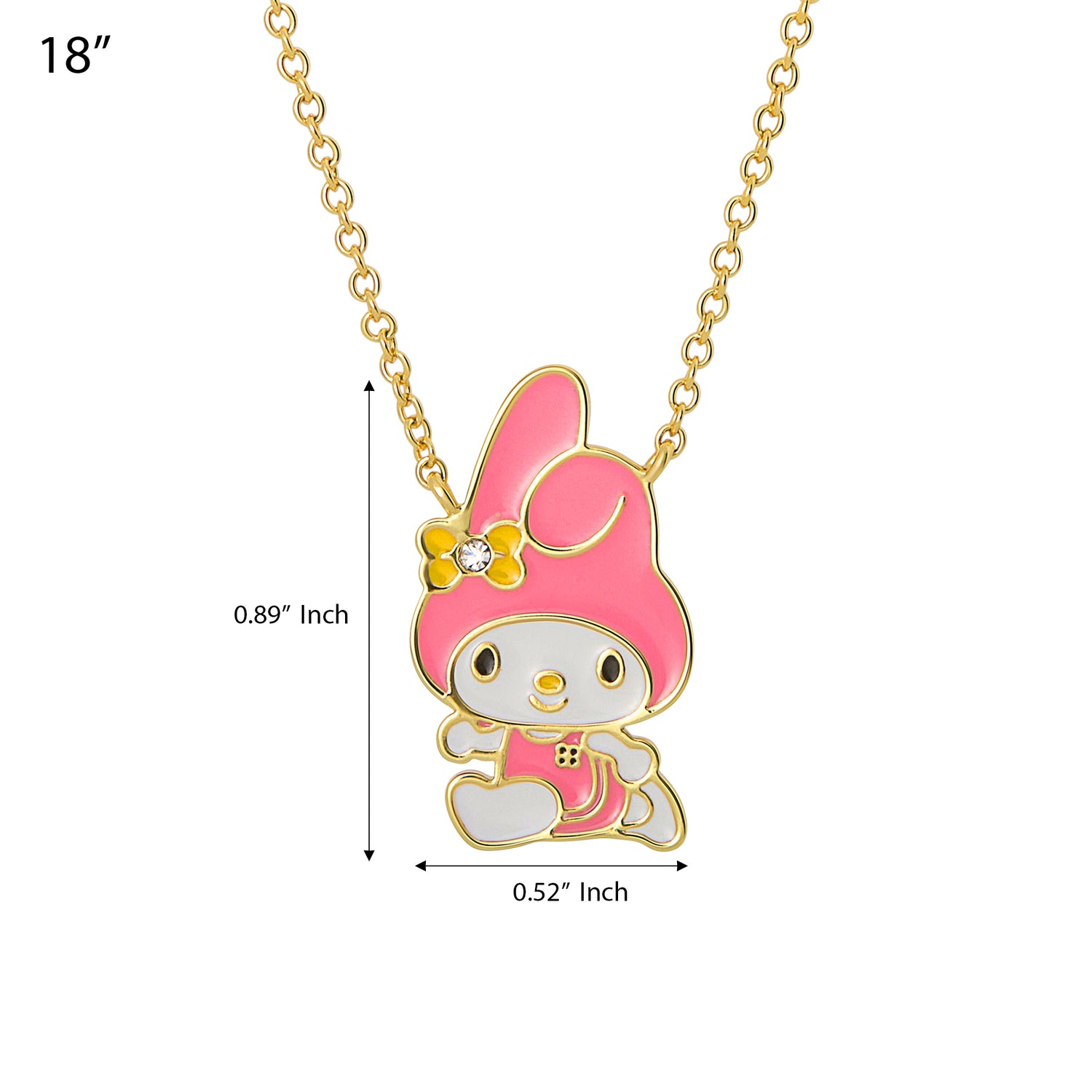 Sanrio My Melody Running Pendant Necklace for Women, 18"