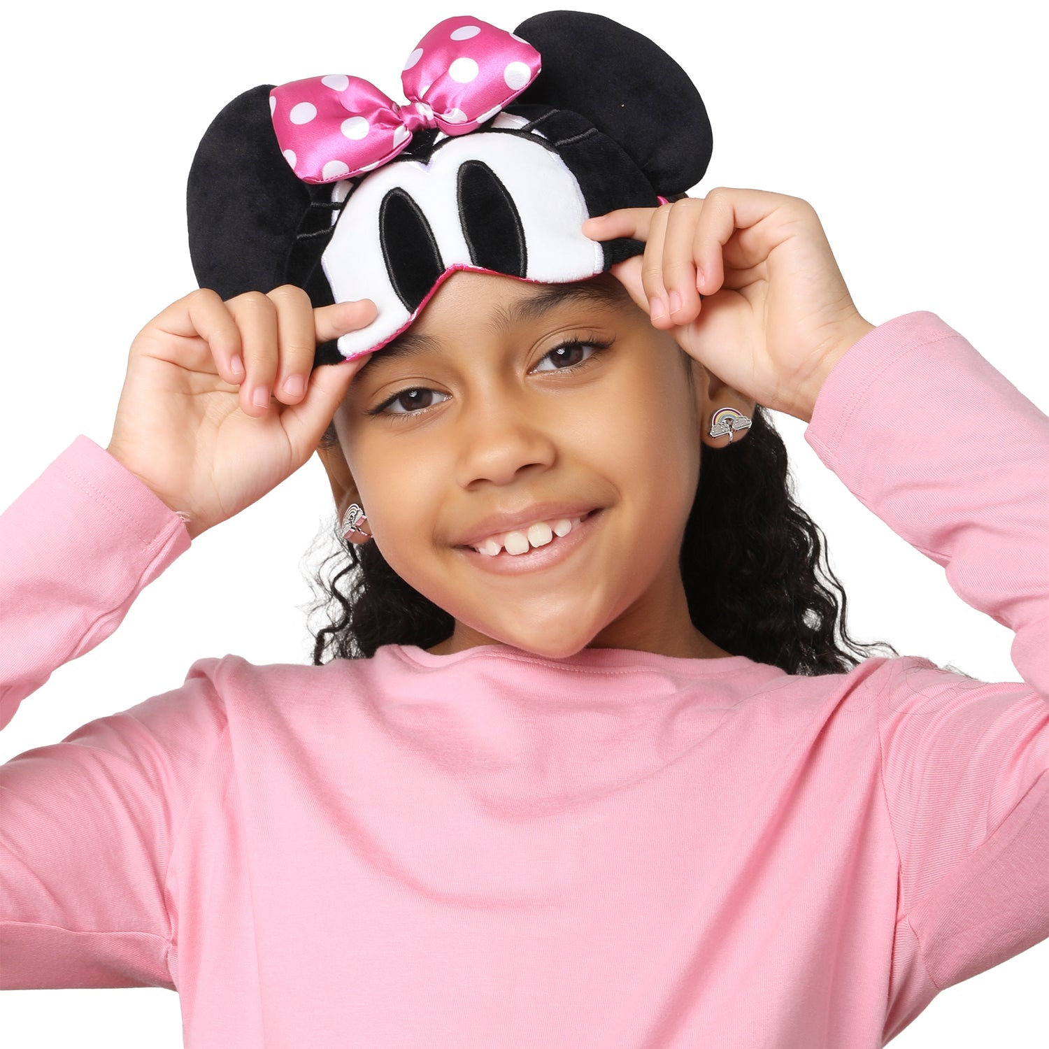 Minnie Mouse Sleep Mask for Official License, Minnie Eye Mask for Sleeping with Ears and 3D Bow