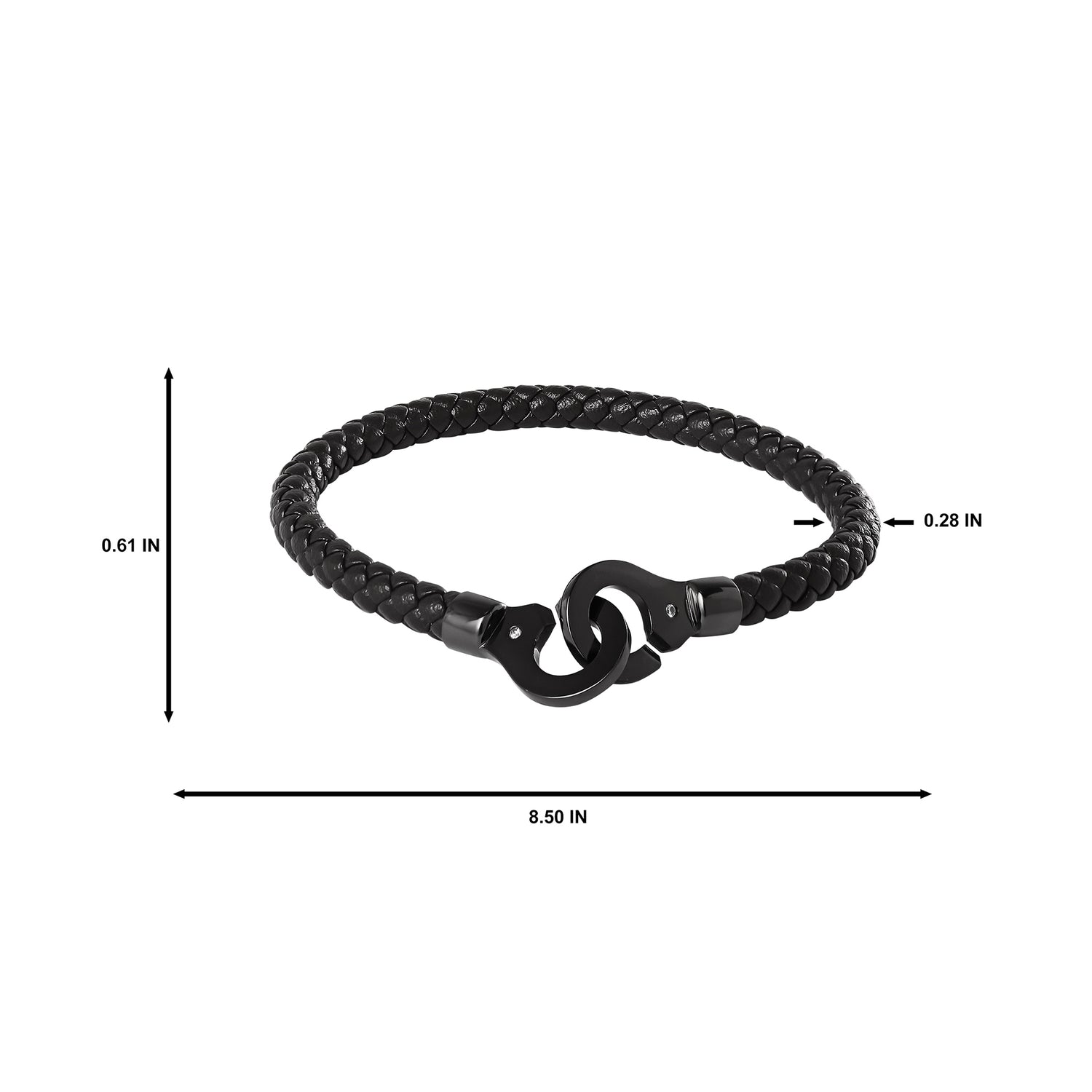 Lucky Brand Men's Braided Bracelet with Matte Black Hook Clasp - 8.5''