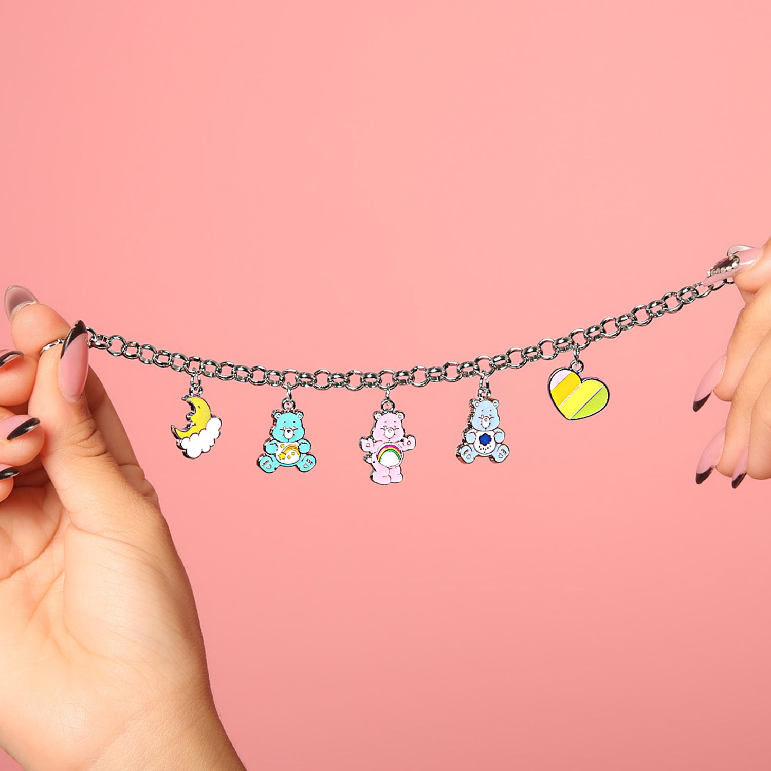 SALLY ROSE Care Bears Charm Bracelet Official License, 6.7" Fashion Jewelry Care Bears Charm Bracelets