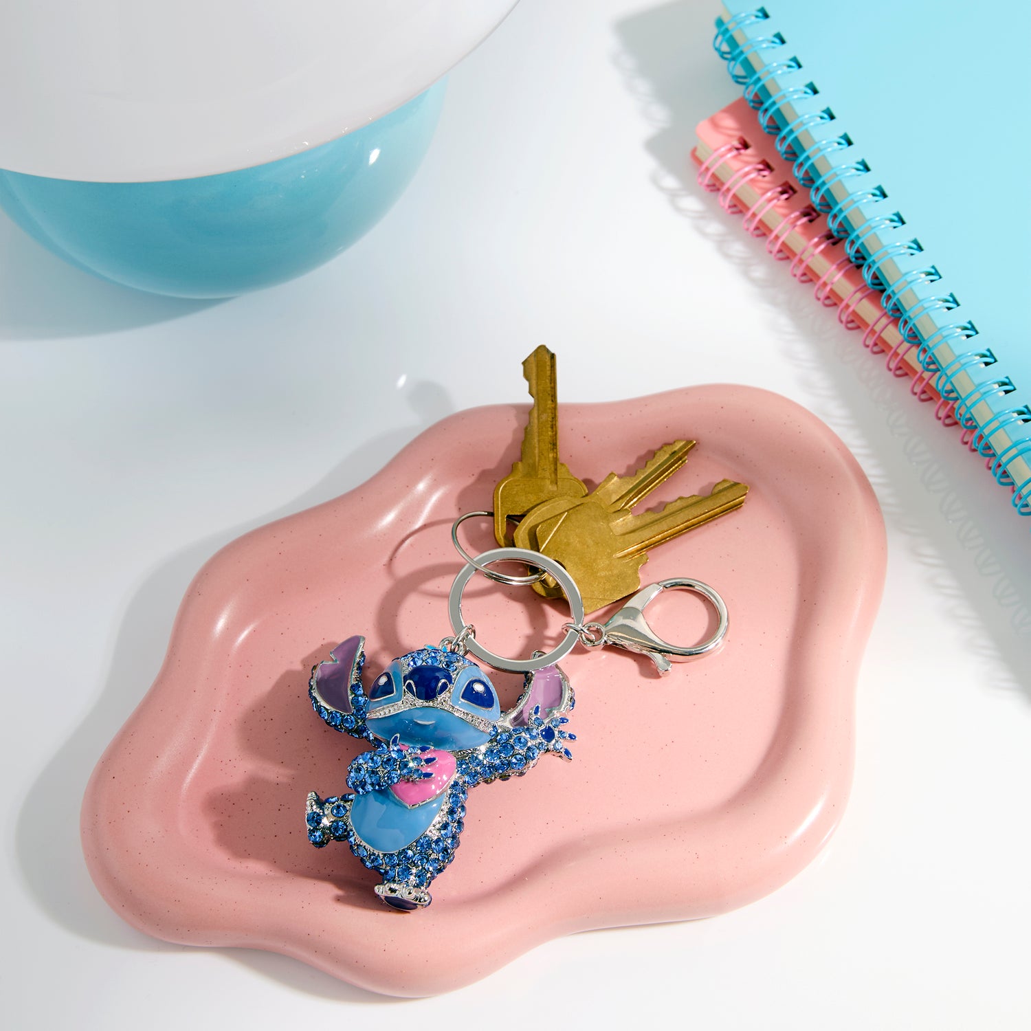 Disney Stitch Crystal Pavé Bag Charm Keychain – Officially Licensed