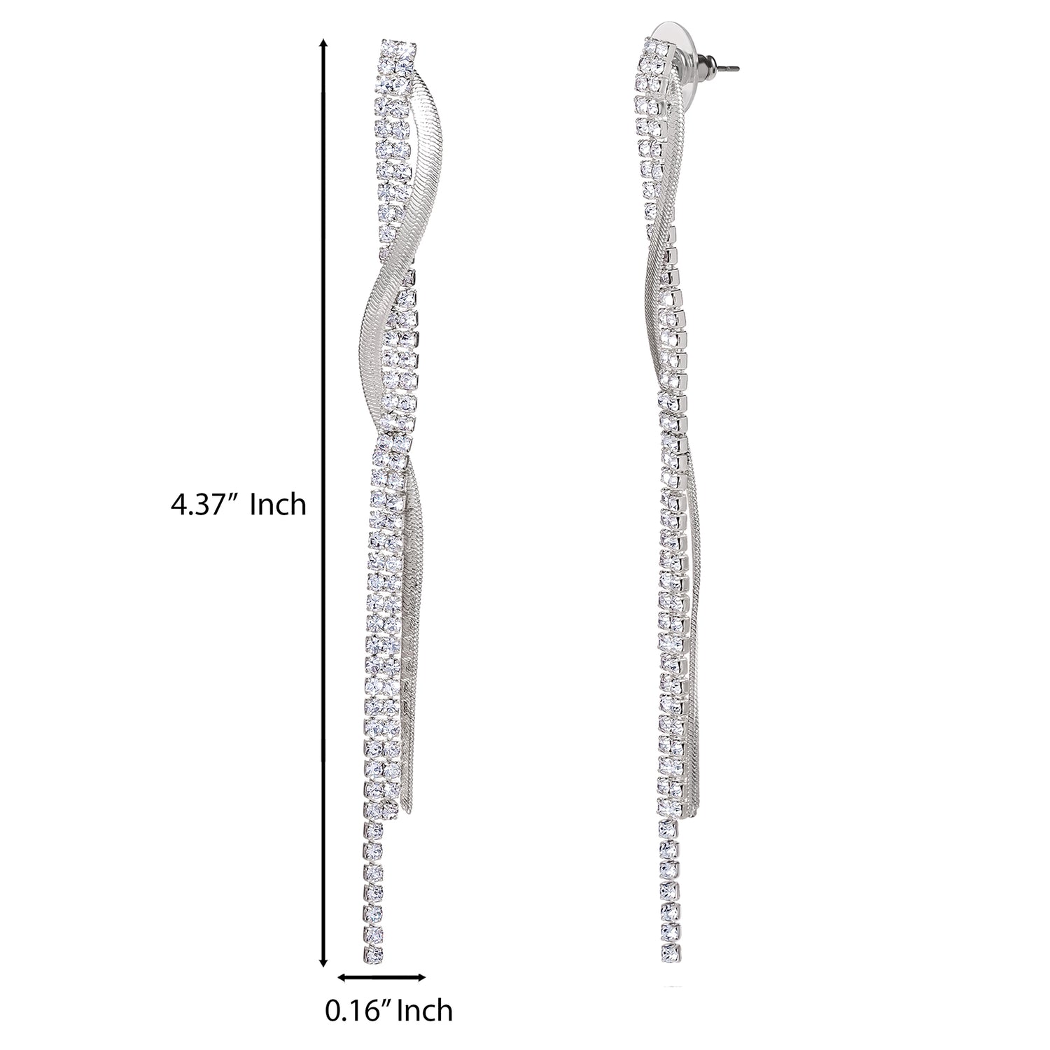 Jessica Simpson Silver Linear Drop Earrings