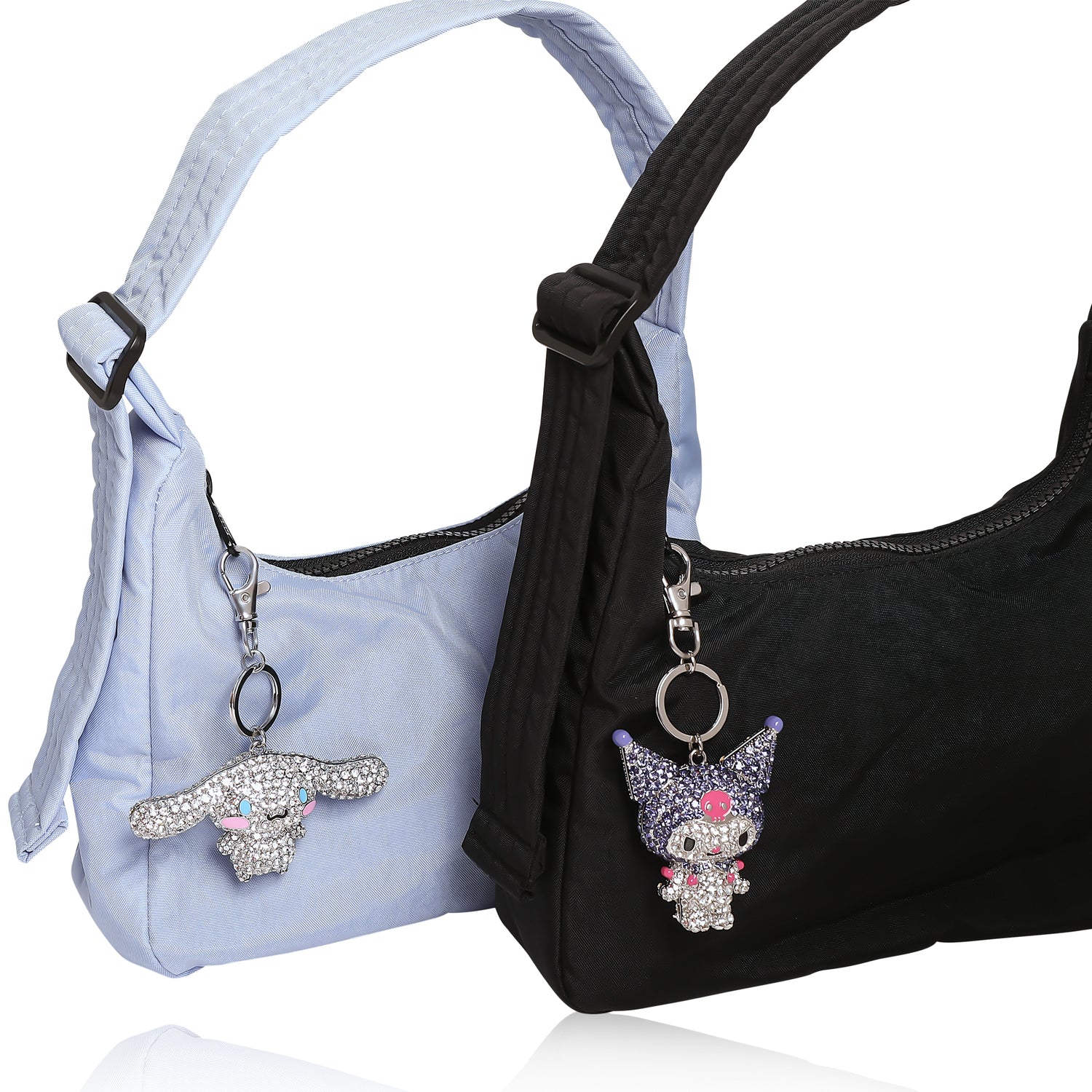 Kuromi Pavé Crystal Keychain Bag Charm – Officially Licensed Sanrio