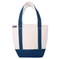 Lands' End Small Insulated Tote Bag with Zip Closure, Travel Cooler Bag for the Pool, Park, and Day Trips - Navy