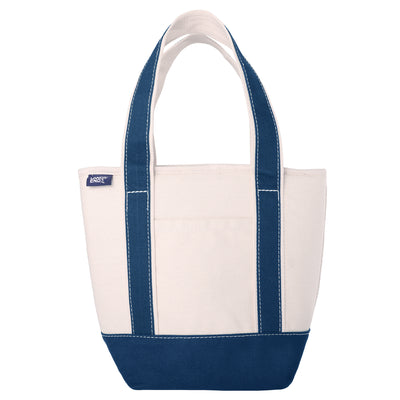 Lands' End Small Insulated Tote Bag with Zip Closure, Travel Cooler Bag for the Pool, Park, and Day Trips - Navy