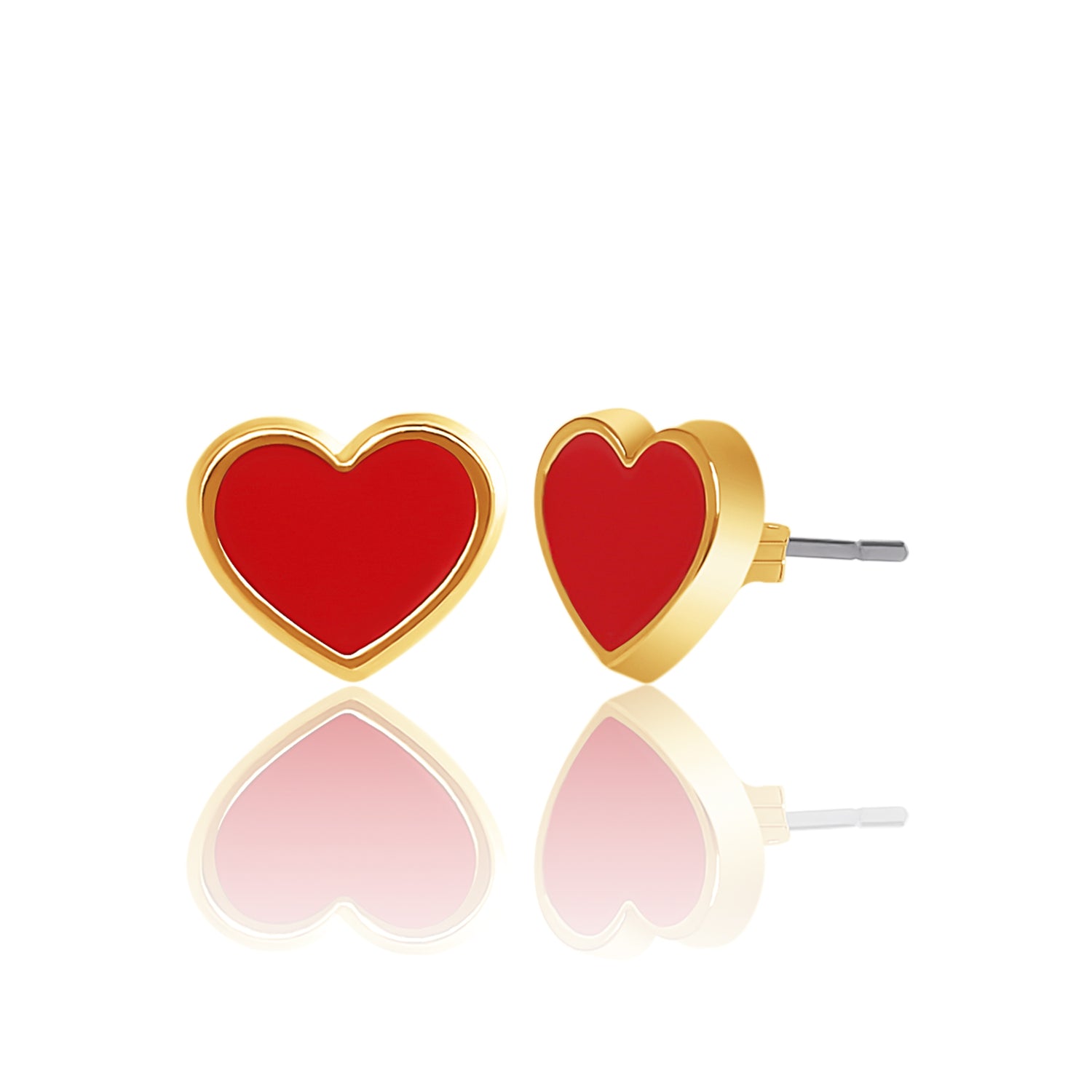 Disney Mickey & Minnie Heart Necklace and Stud Earrings Set