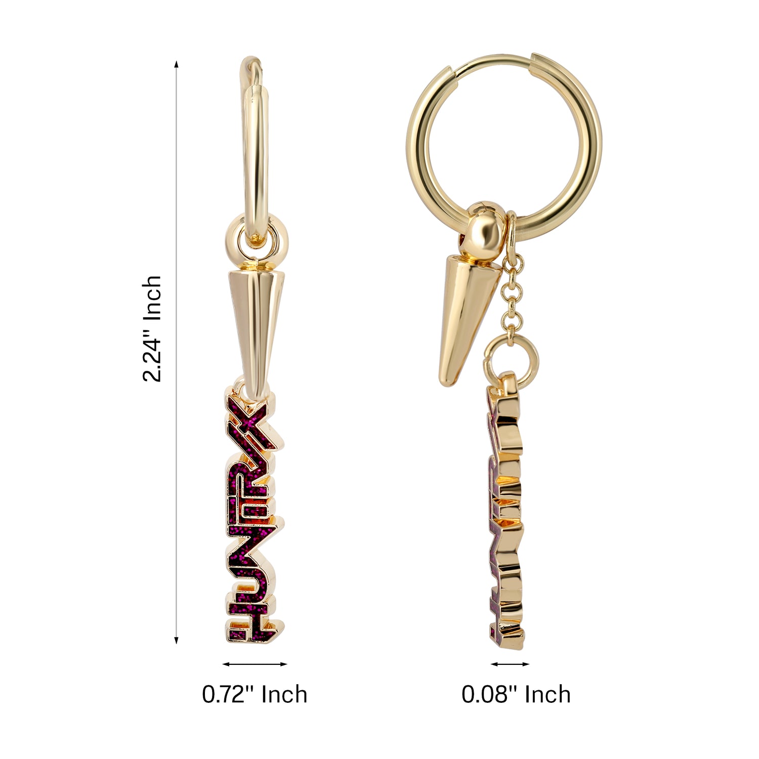 K-Pop Demon Hunters Huntrix Hoop Earrings Official License, Gold-Tone, K-Pop Gifts