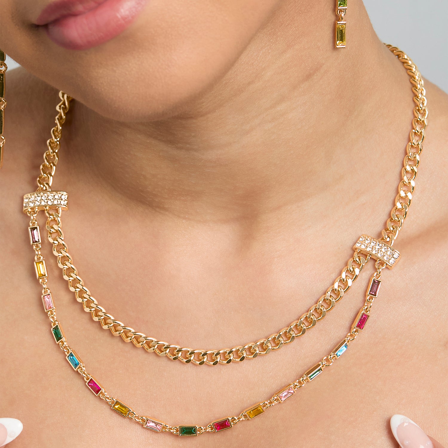 BCBGeneration Double Layer Multicolor Necklace