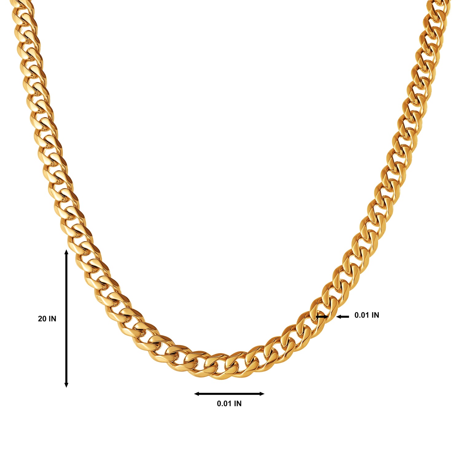 Lucky Brand Mens Gold-Tone Curb Chain Necklace - 20'' Chain