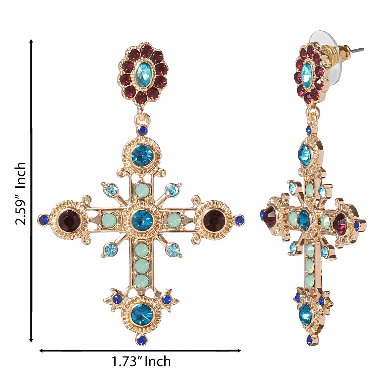 Jessica Simpson Boho Luxe Cross Drop Earrings