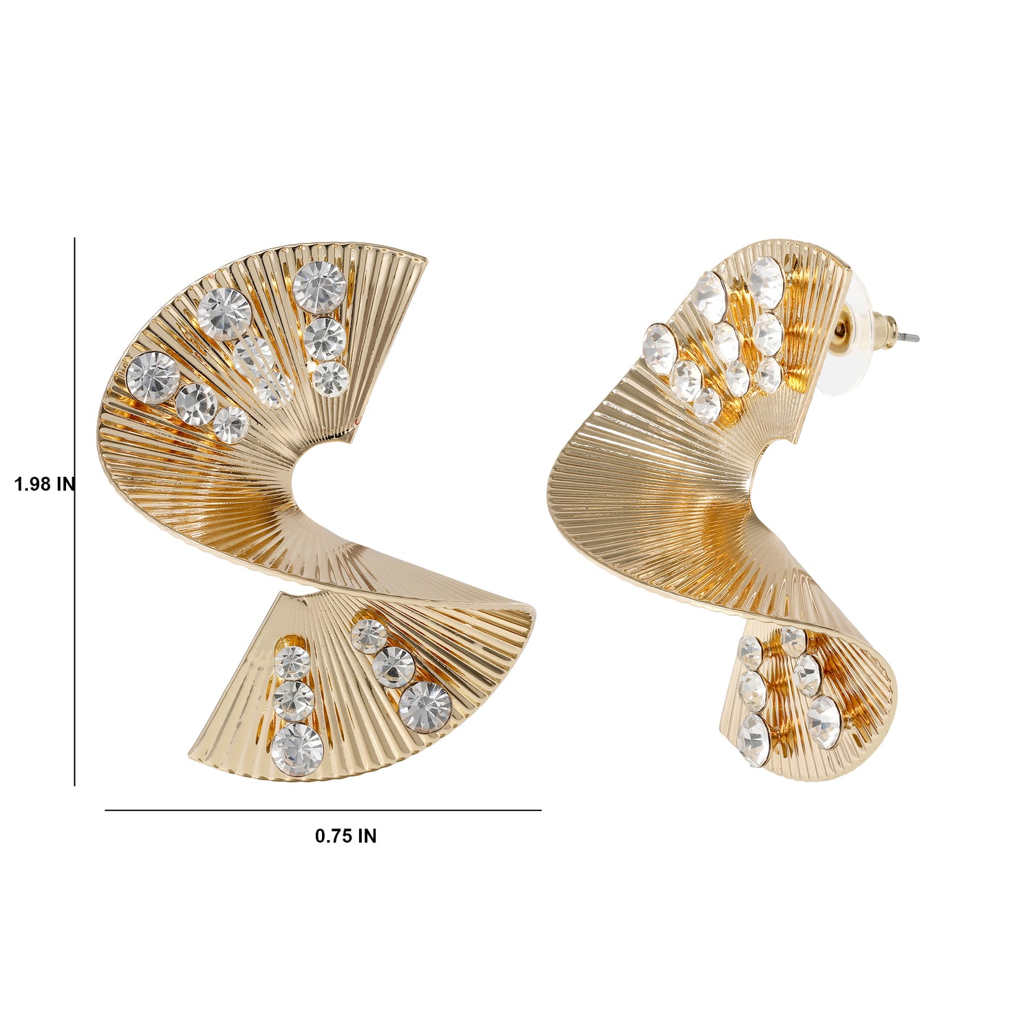 BCBGeneration Sculpted Fan Crystal Earrings