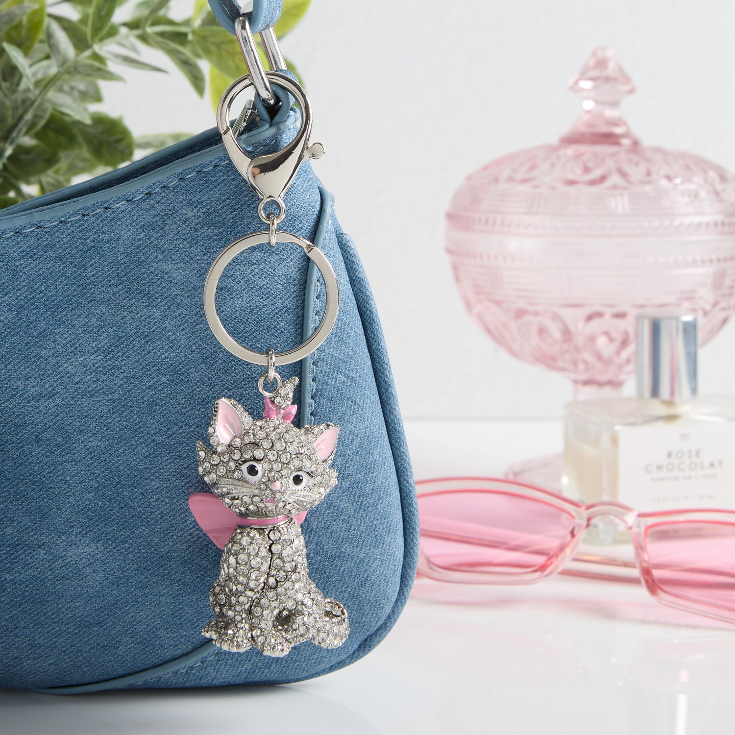 Aristocats Marie Crystal Pavé Bag Charm Keychain – Officially Licensed