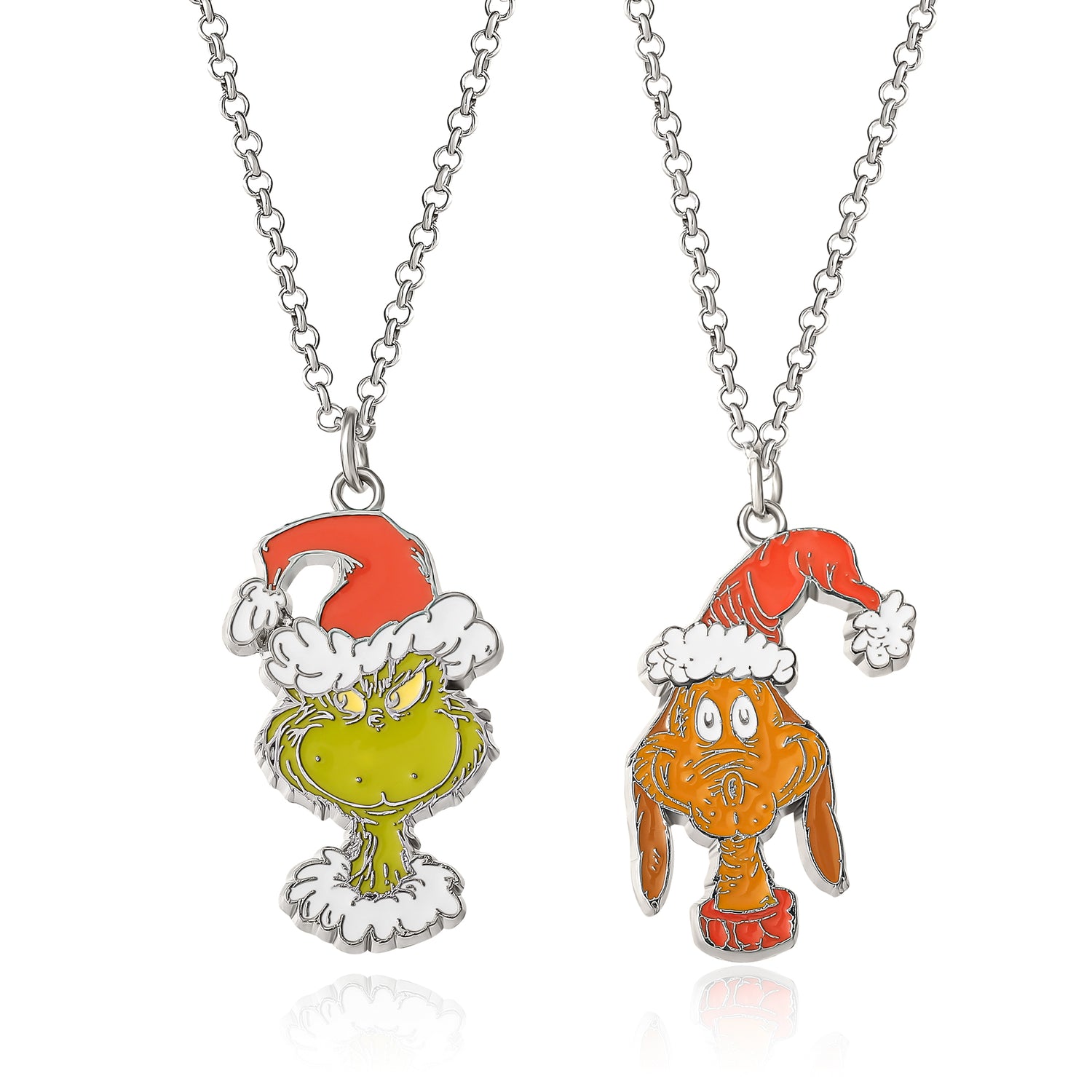 Dr Seuss Grinch and Max Sharing Necklace