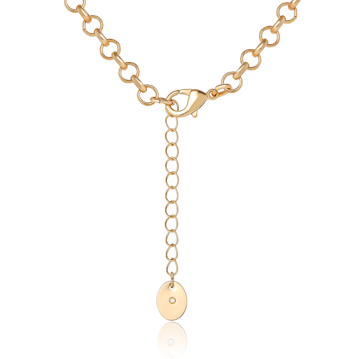 Juicy Couture Pave Logo Heart Necklace, 18"+2" Gold-Tone JUICY Necklace for Women with Glass Stones