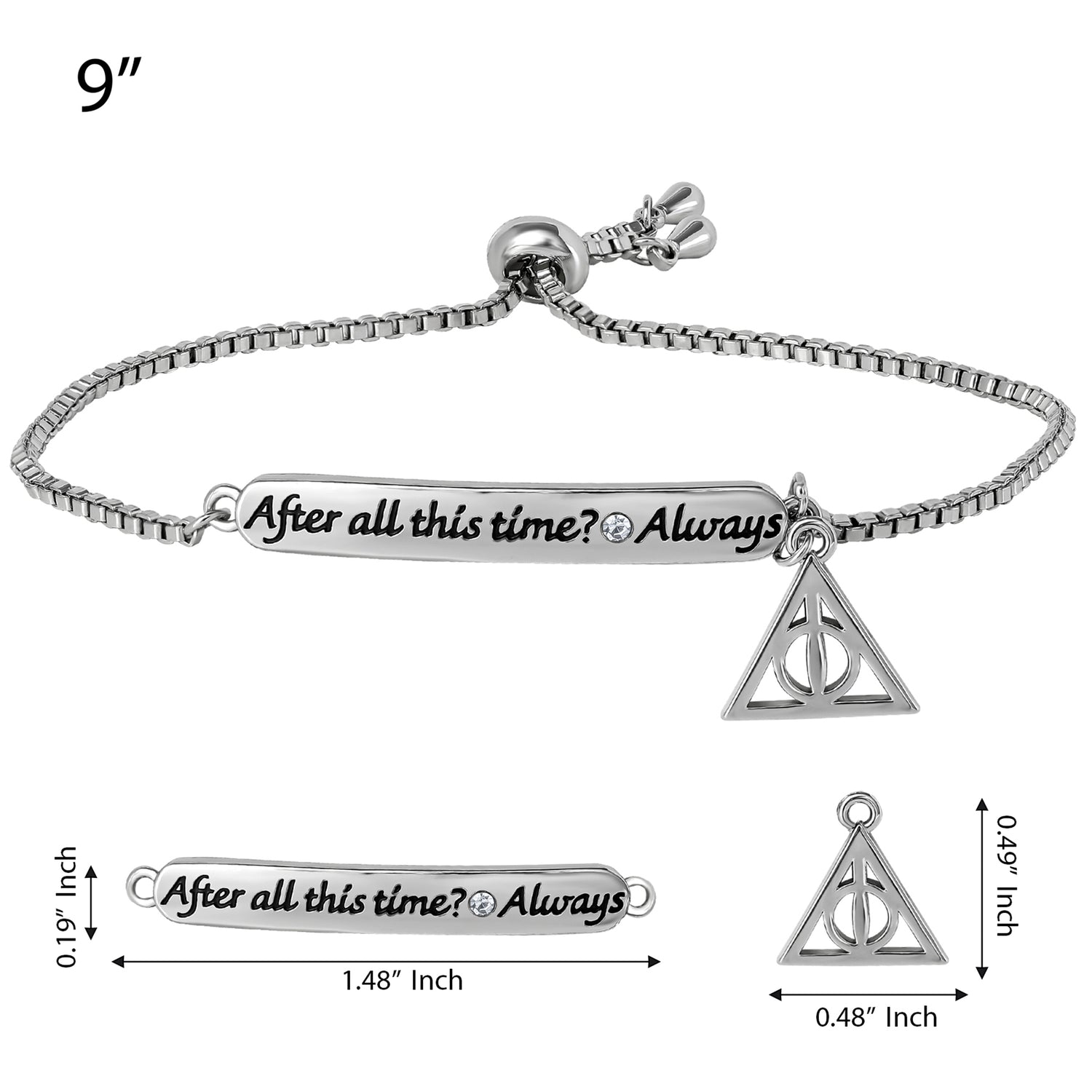 Harry Potter Always Bracelet for Women with Deathly Hallows Charm