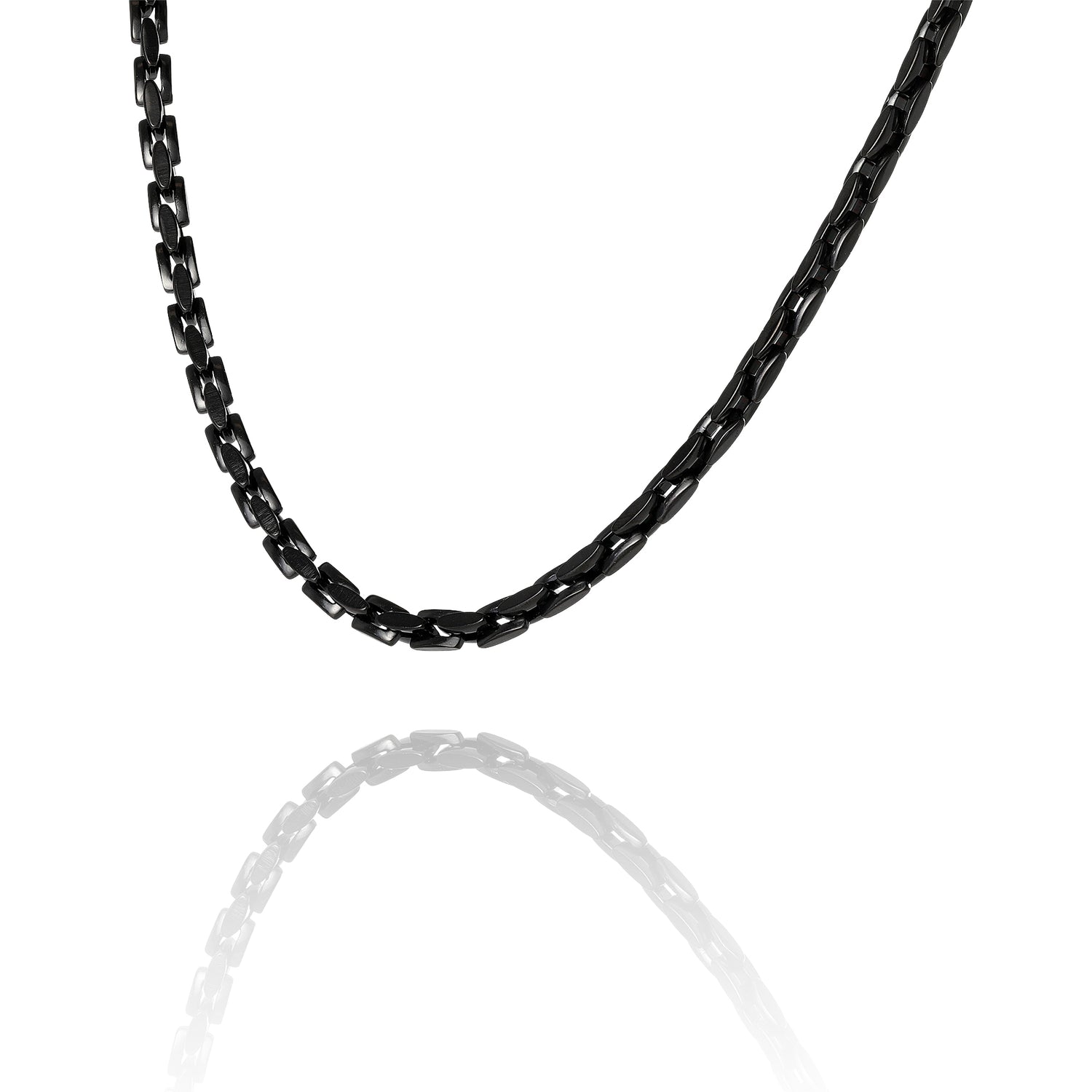 Lucky Brand Men’s Black Stainless Link 22'' Chain Necklace, Polished Ion‑Plated Finish