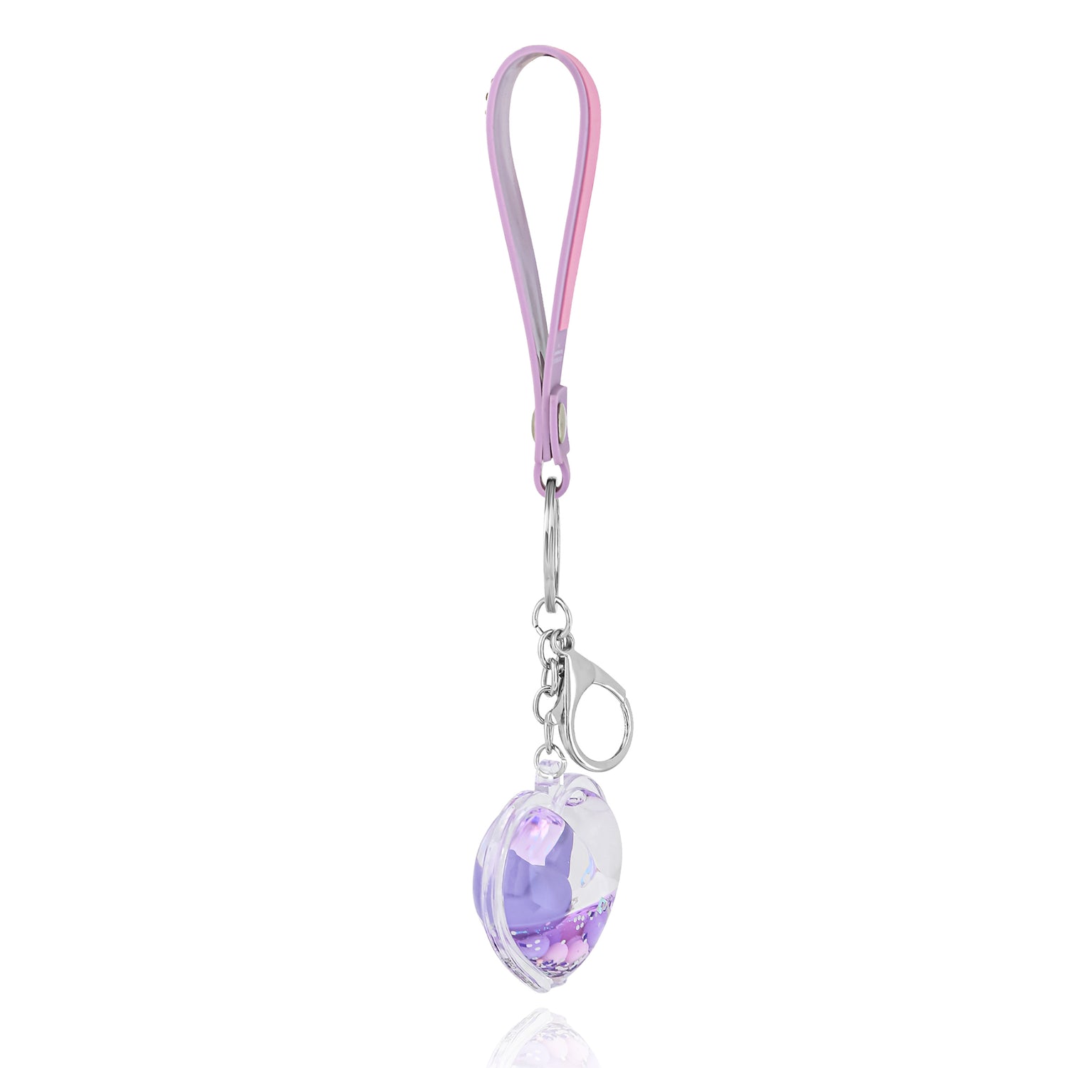 SALLY ROSE KUROMI PURPLE HEART LIQUID KEYCHAIN