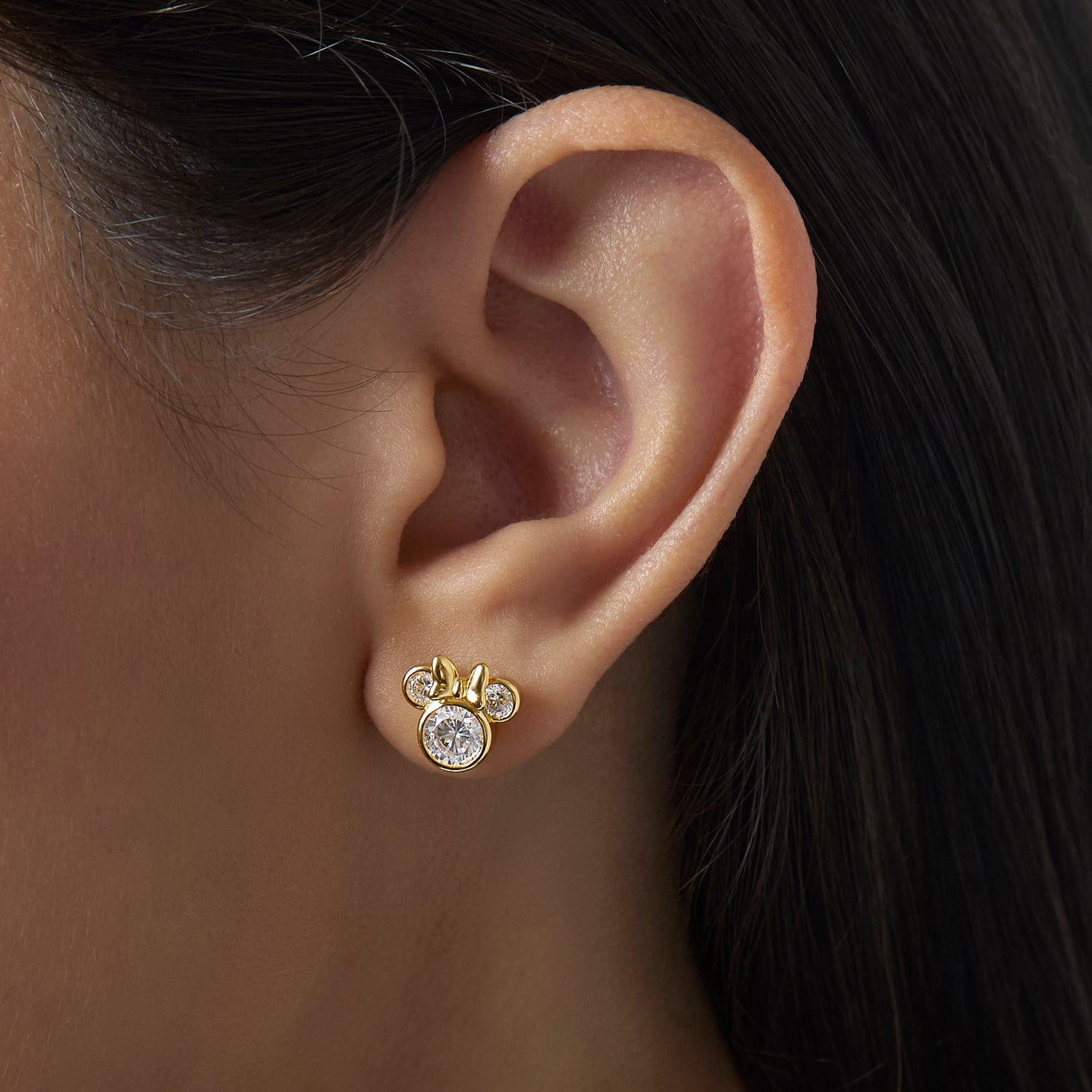 Disney Minnie Mouse Earrings for Women Official License, Cubic Zirconia