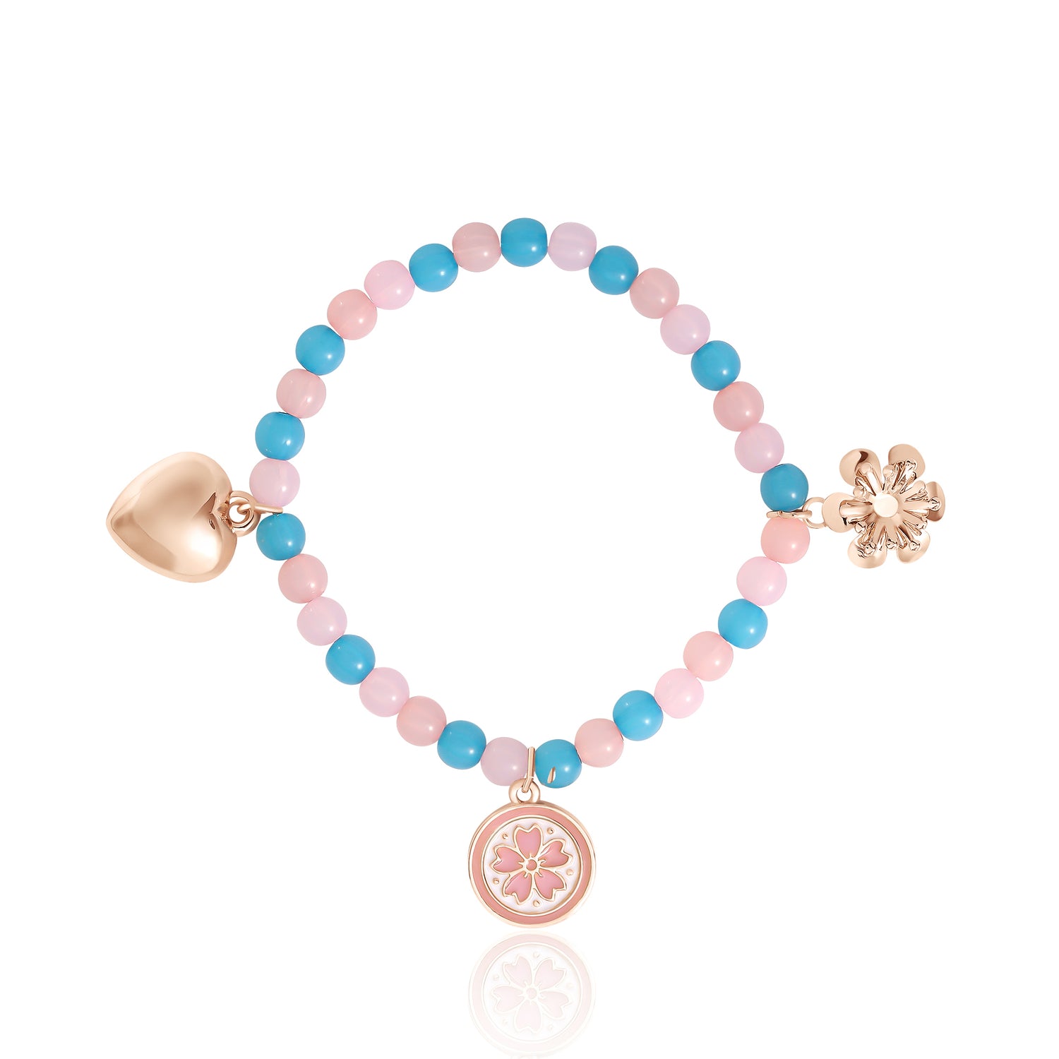 Jessica Simpson Kids Pastel Beaded Bracelet & Heart Earrings Set