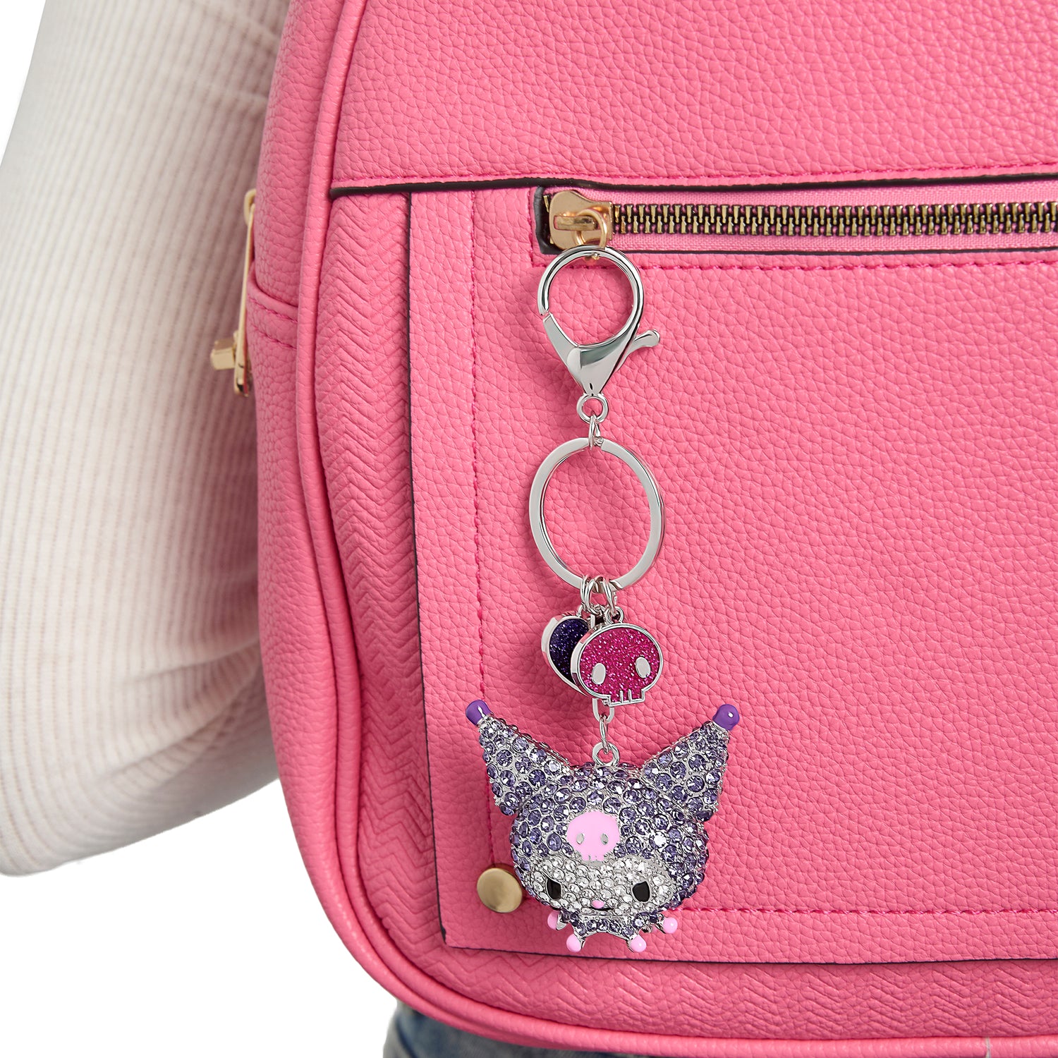 Kuromi Crystal Cluster Pavé Bag Charm Keychain – Officially Licensed Sanrio