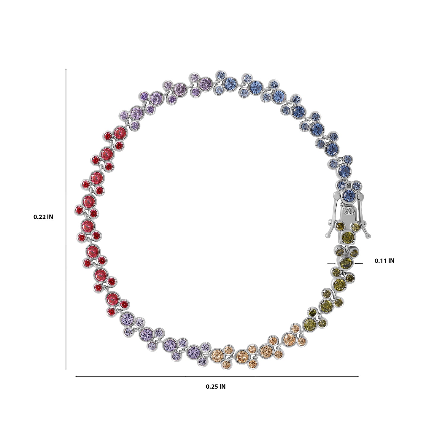 Disney Mickey Mouse Rainbow Crystal Tennis Bracelet