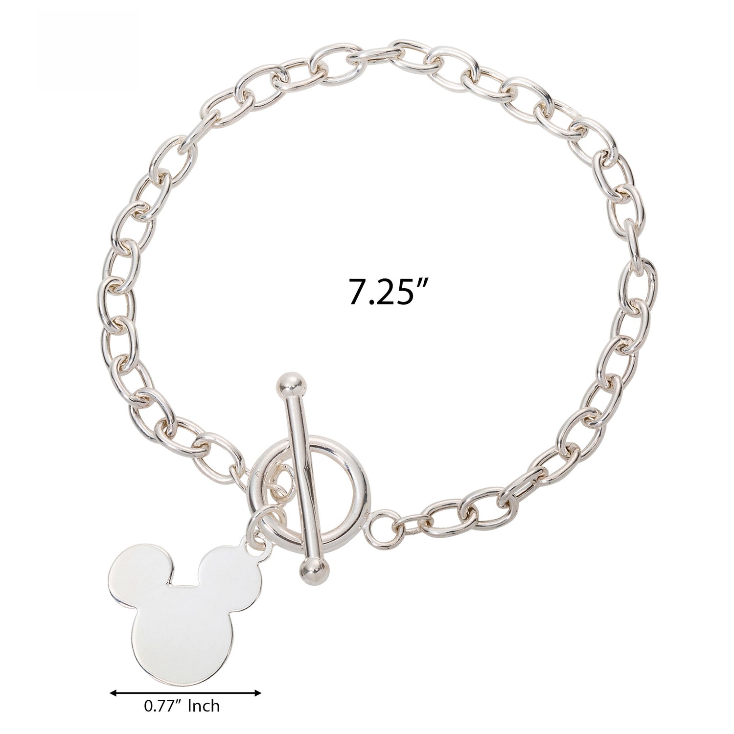 Disney Mickey Mouse Jewelry, Sterling Silver Toggle Bracelet