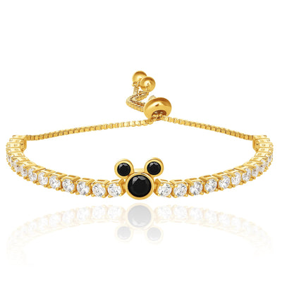 Disney Mickey Mouse Tennis Bracelet Official License, Flash Plated and Cubic Zirconia Bracelet