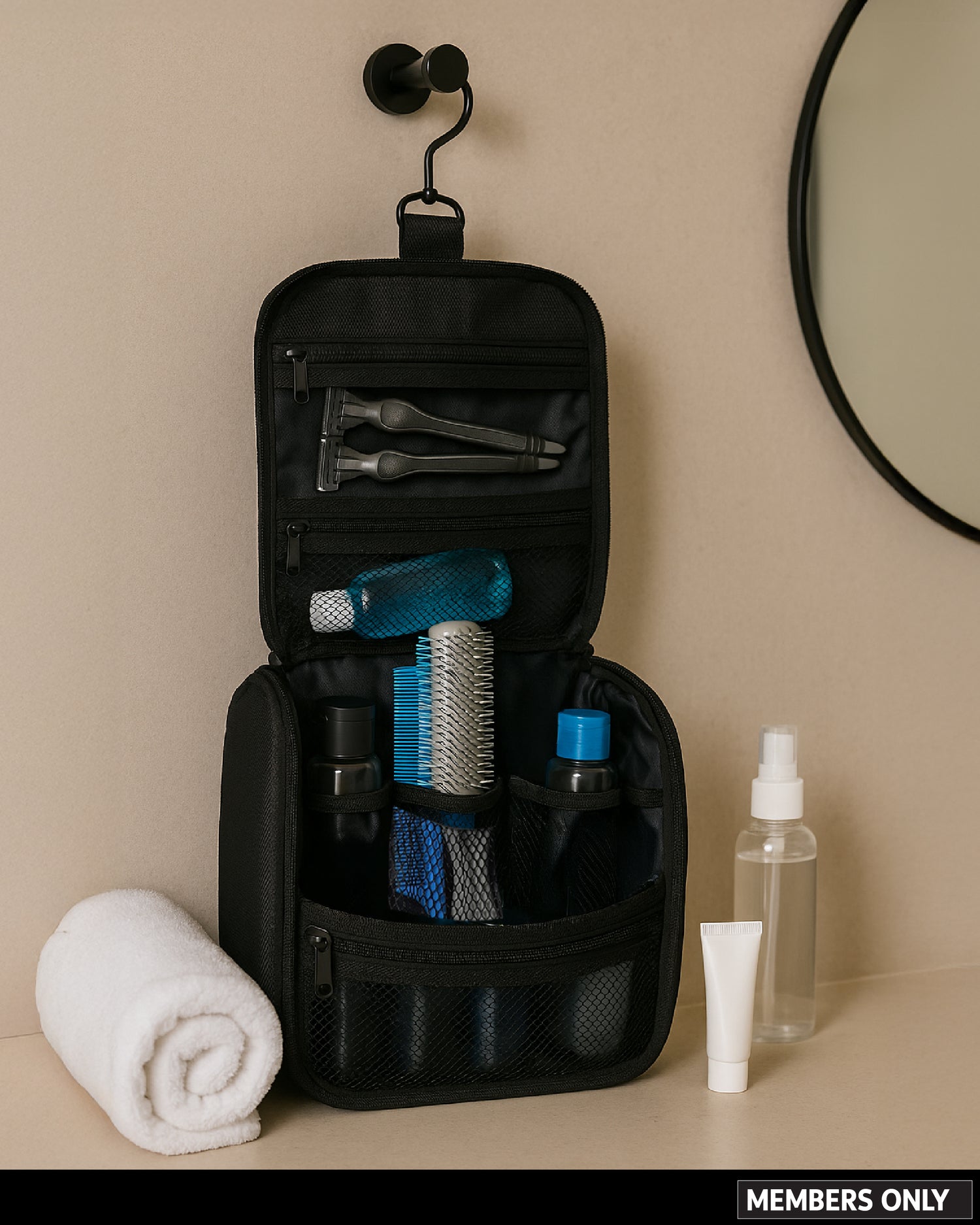 Members Only Hanging Toiletry Bag