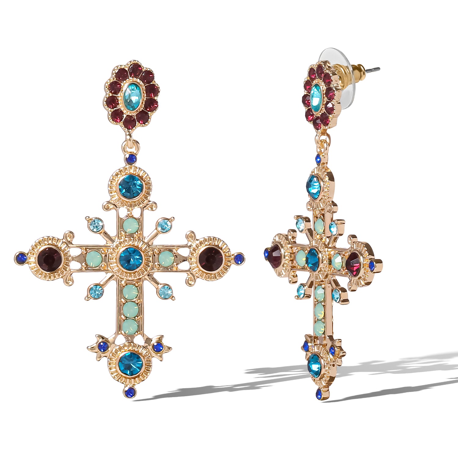 Jessica Simpson Boho Luxe Cross Drop Earrings