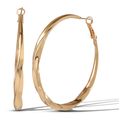Jessica Simpson Twisted Gold Hoop Earrings