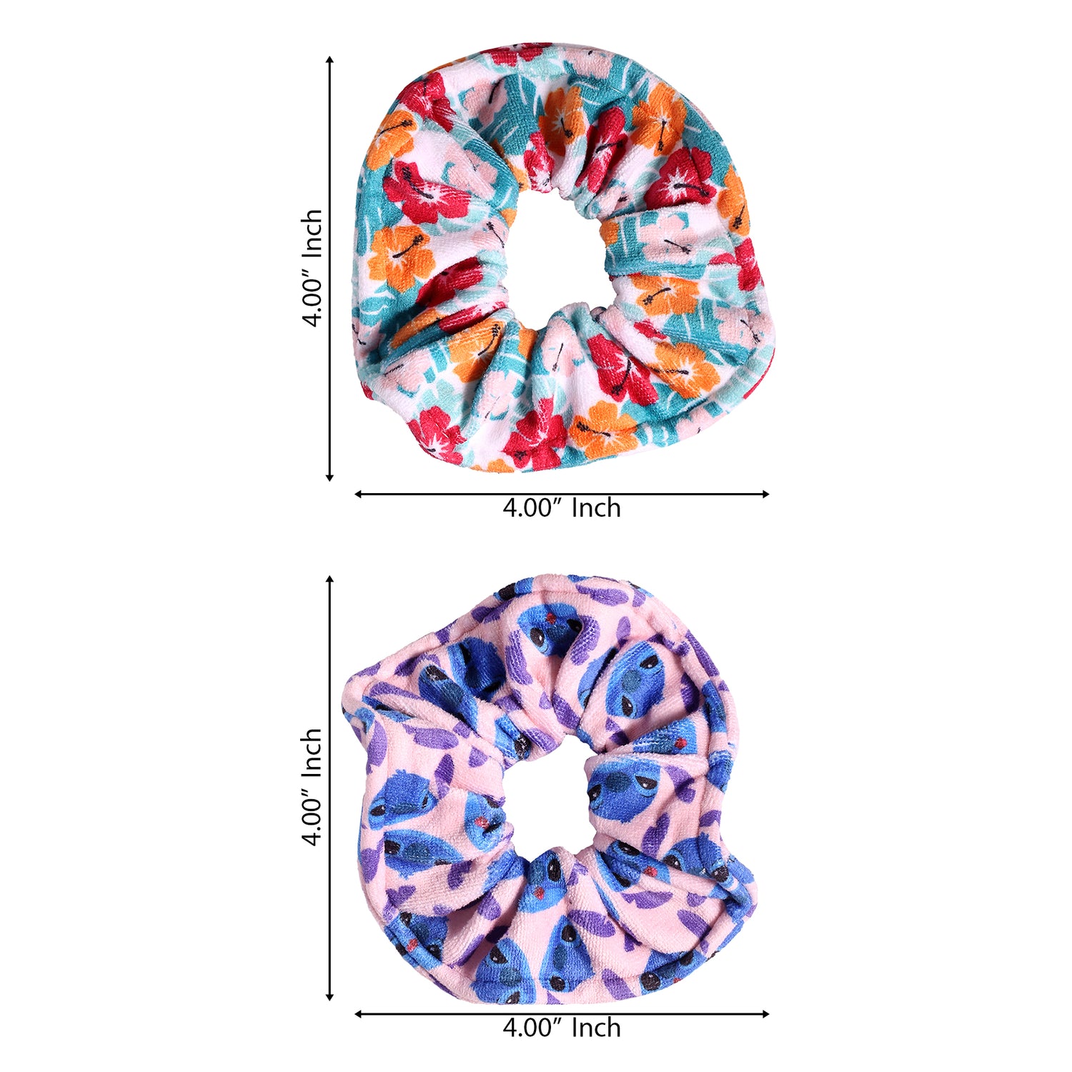 Disney Stitch Scrunchie 2-Piece Set Official License, Spa Towel Hair Ties