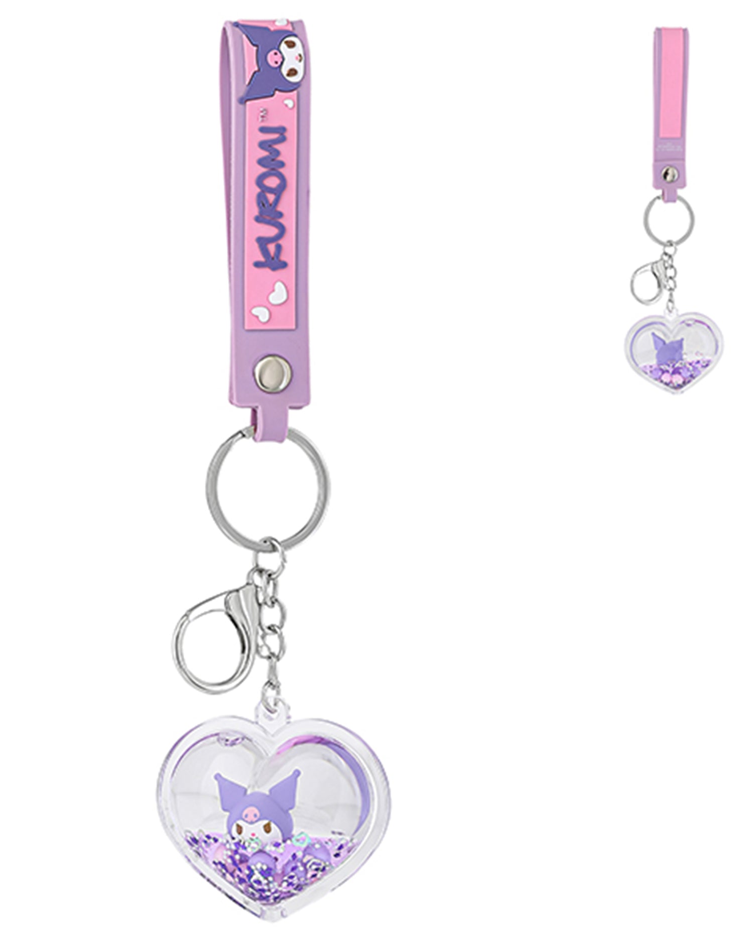 SALLY ROSE KUROMI PURPLE HEART LIQUID KEYCHAIN
