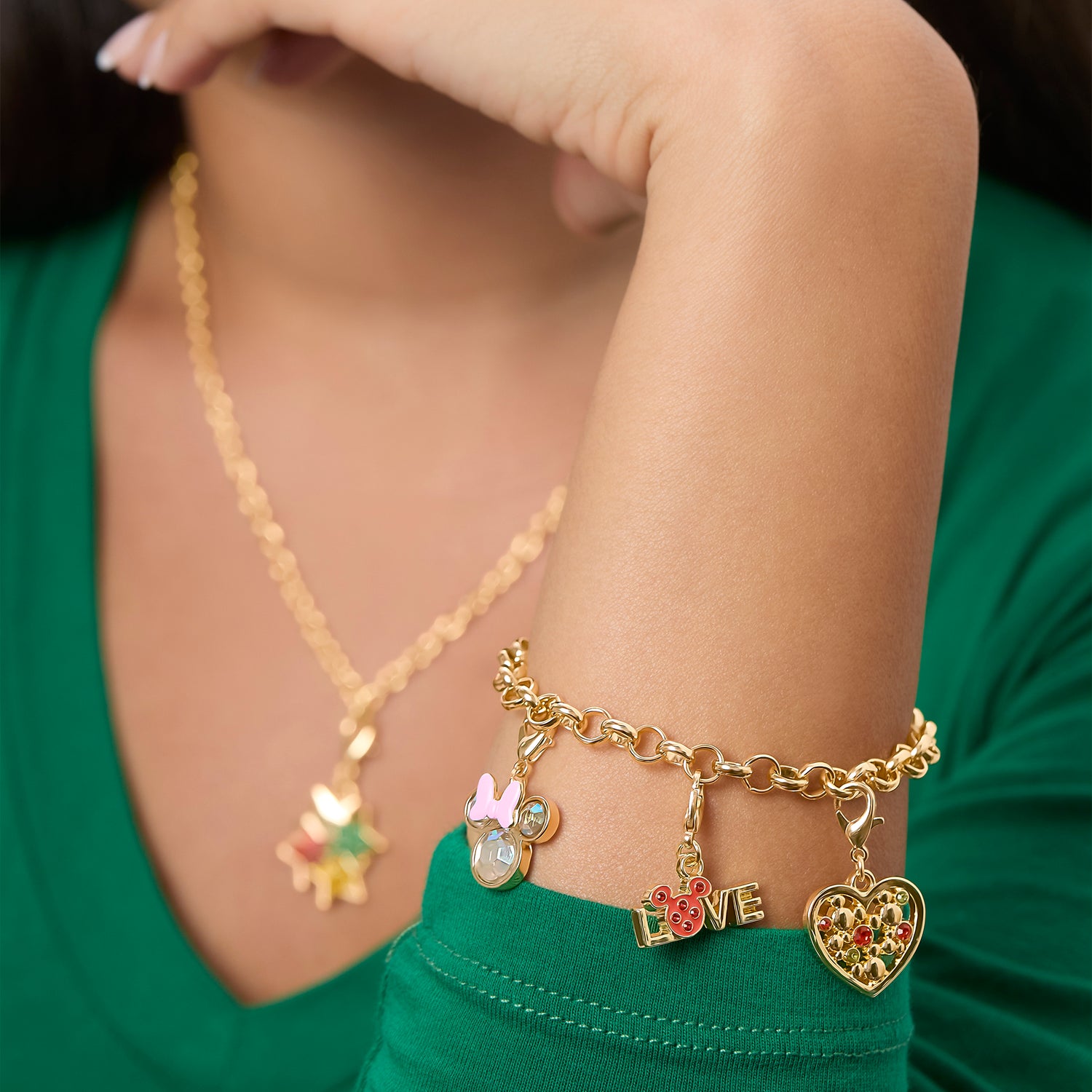 Disney Mickey and Minnie Mouse Love & Friendship Advent Gift Collection: Mix & Match Charms, Earrings, Necklace Christmas Calendar Box Set