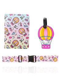 Hello Kitty Travel 3-Piece Set with Passport Holder, Bag Tag, and Luggage Strap, Sanrio Travel Accessories Official License