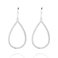BCBGeneration Teardrop Pavé Outline Earrings, Silver‑Tone Fishhook