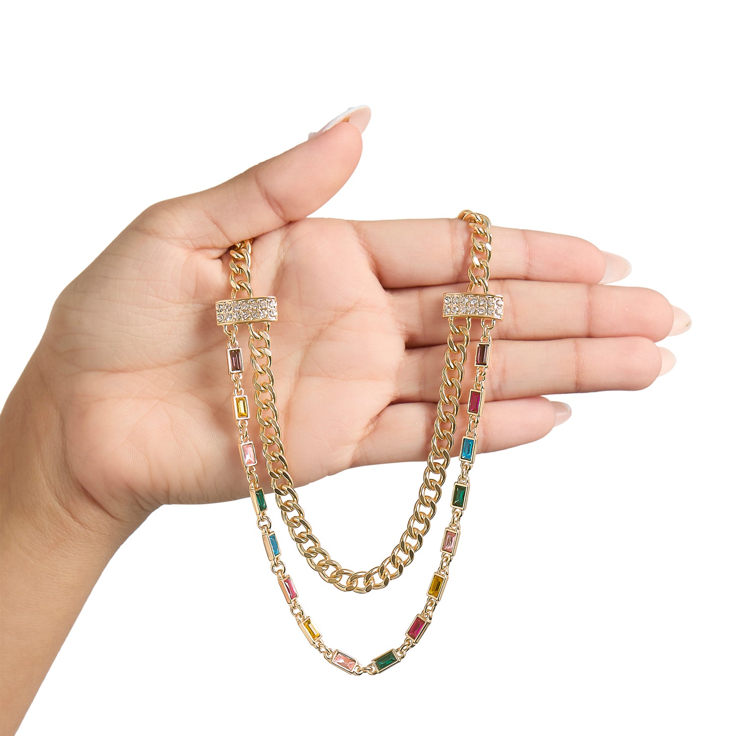 BCBGeneration Double Layer Multicolor Necklace