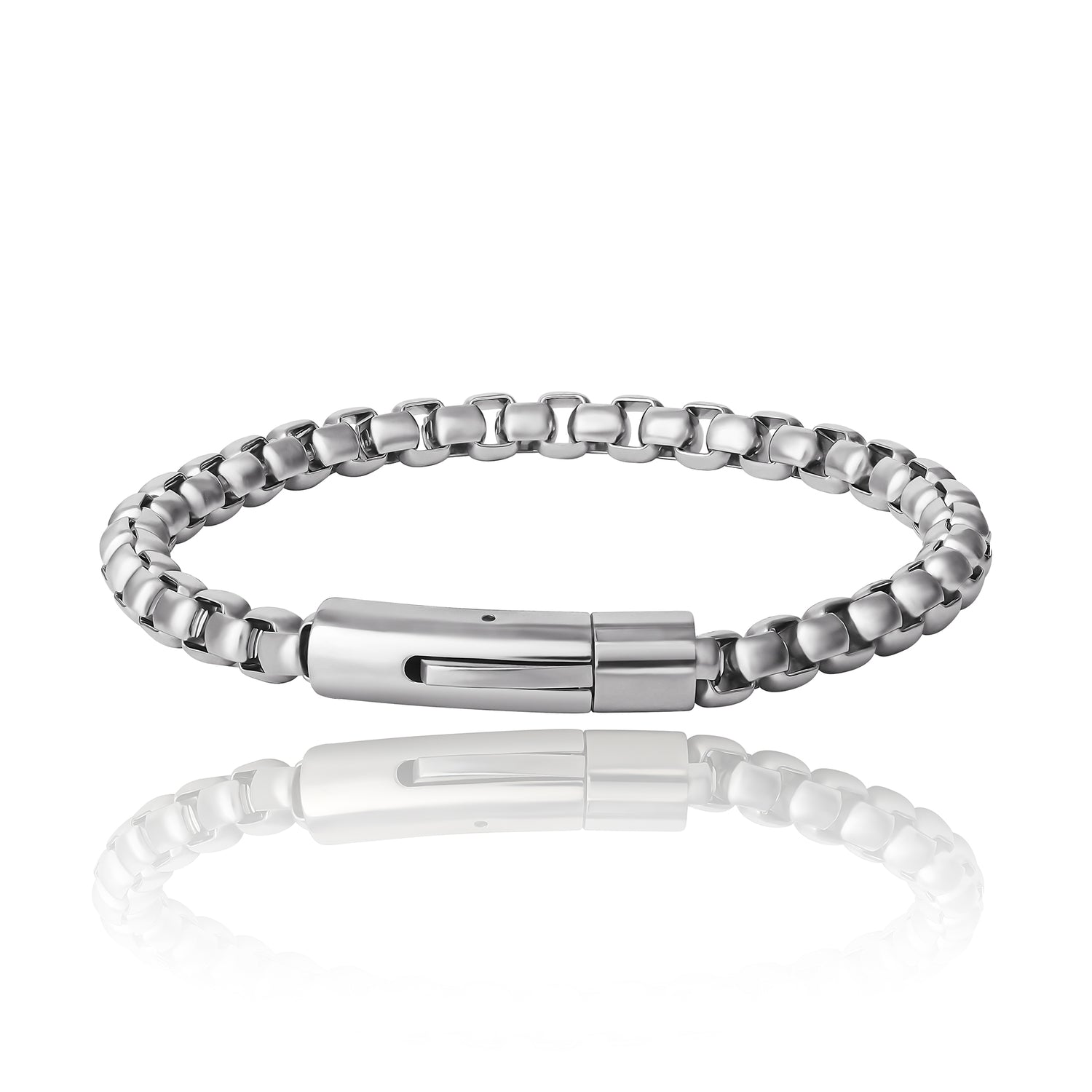 Lucky Brand Men's Silver-Tone Box Chain Bracelet