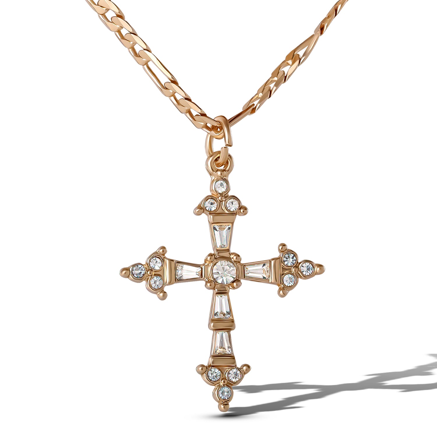 JS Jessica Simpson Layered Cross Gem Necklace