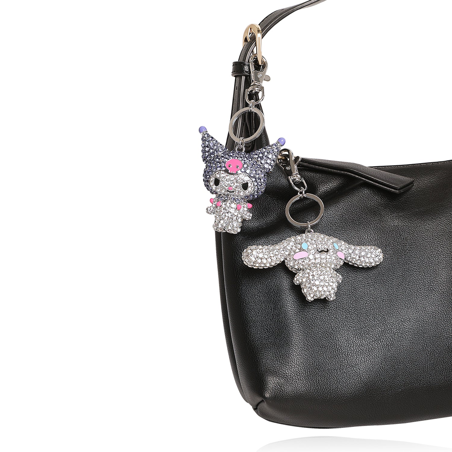 Kuromi Pavé Crystal Keychain Bag Charm – Officially Licensed Sanrio