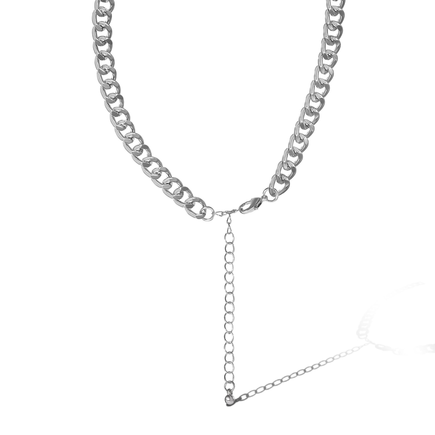 JS Jessica Simpson Silver-Tone Butterfly Charm Curb Chain Necklace