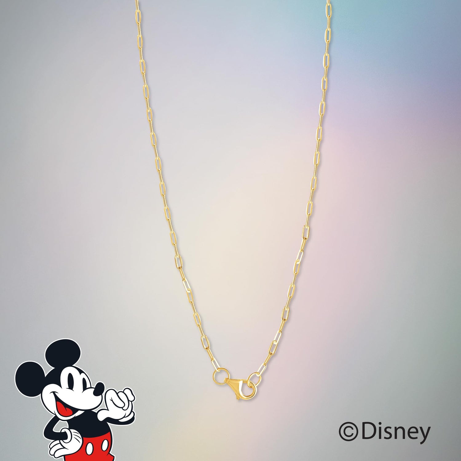 Disney Mickey Mouse Cubic Zirconia and Enamel Necklace Official License 18", Flash-Plated Necklace