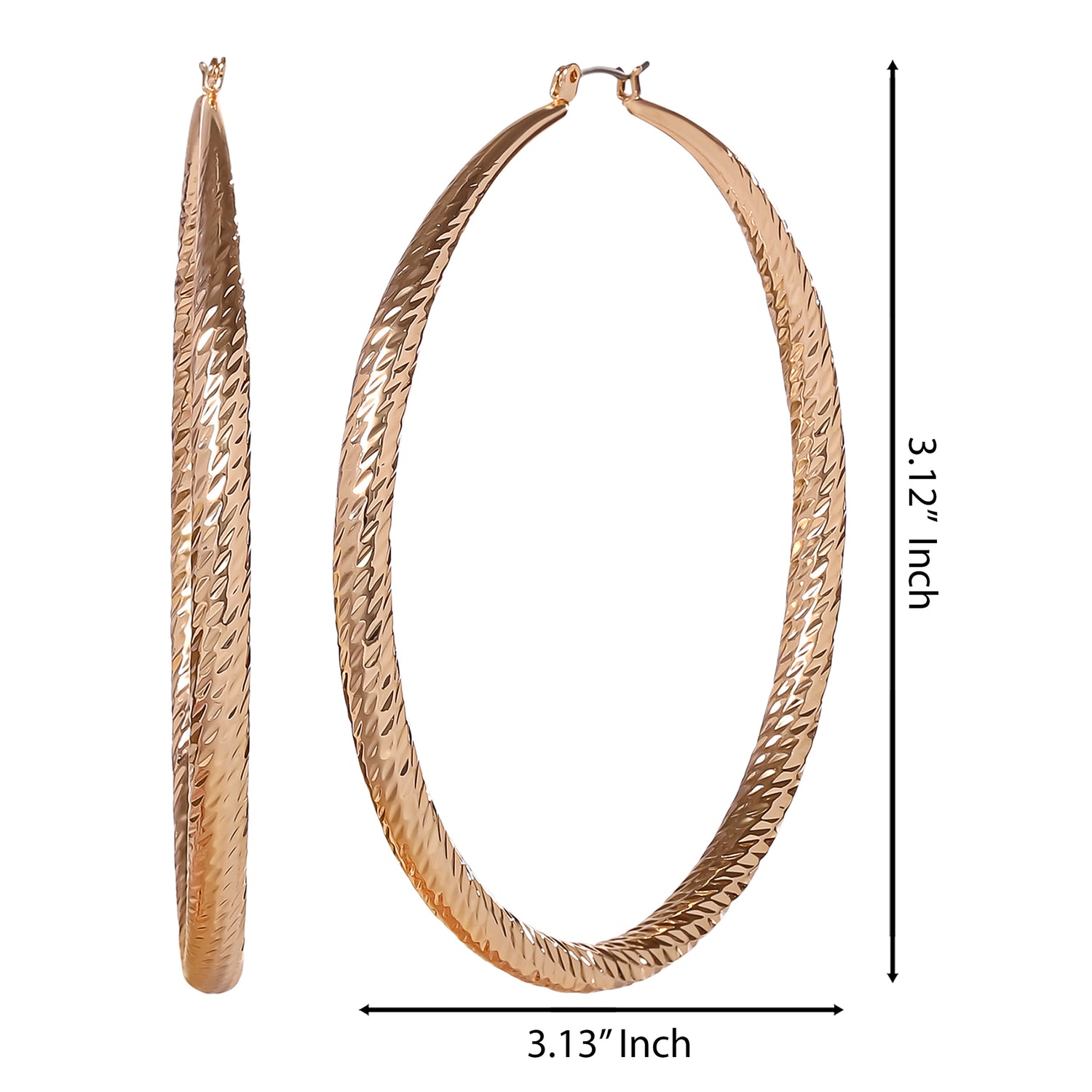 JS Jessica Simpson Wide Textured Hoop Earrings